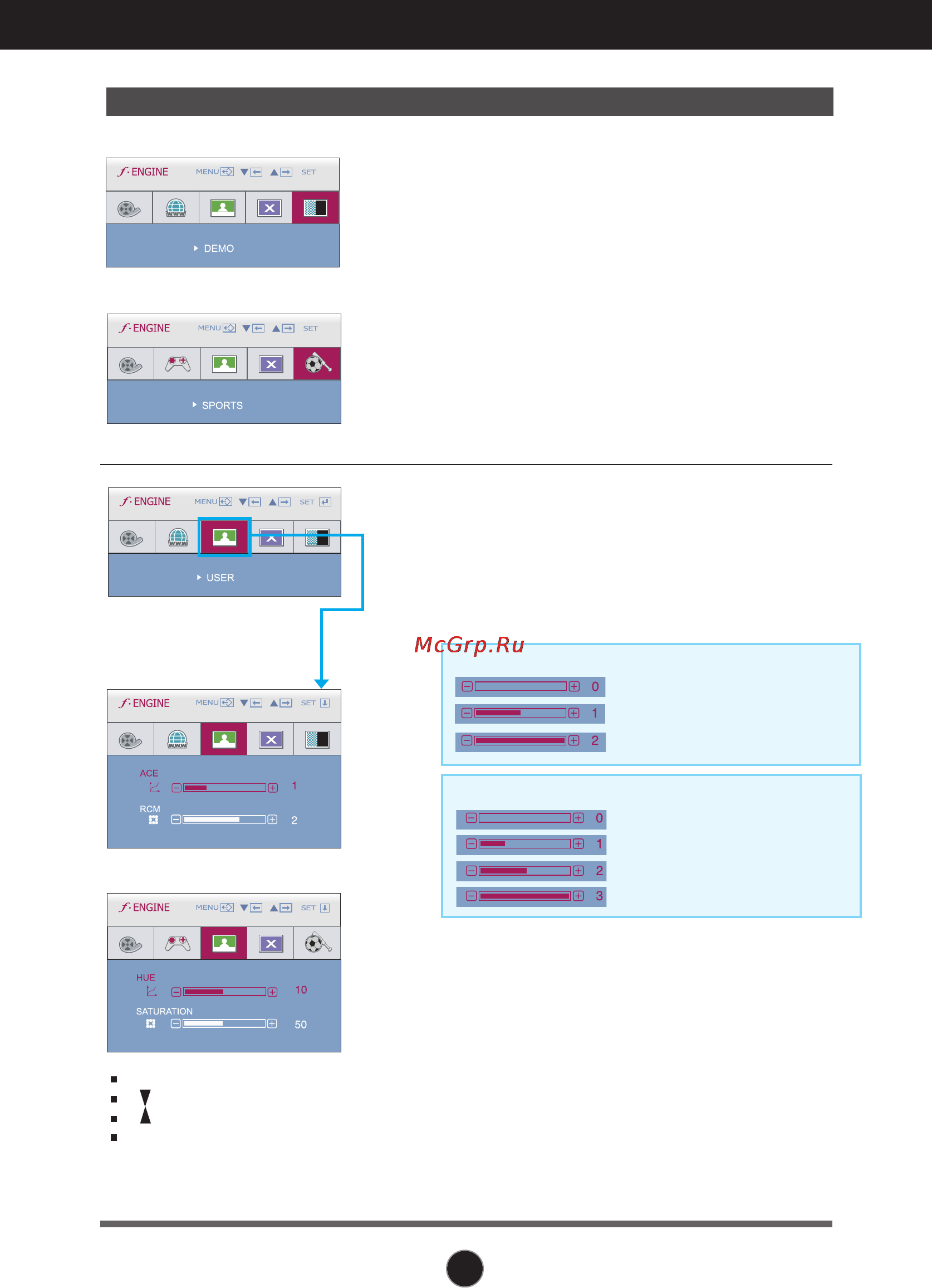 LG W2353V [21/28] On screen display osd selection and adjustment