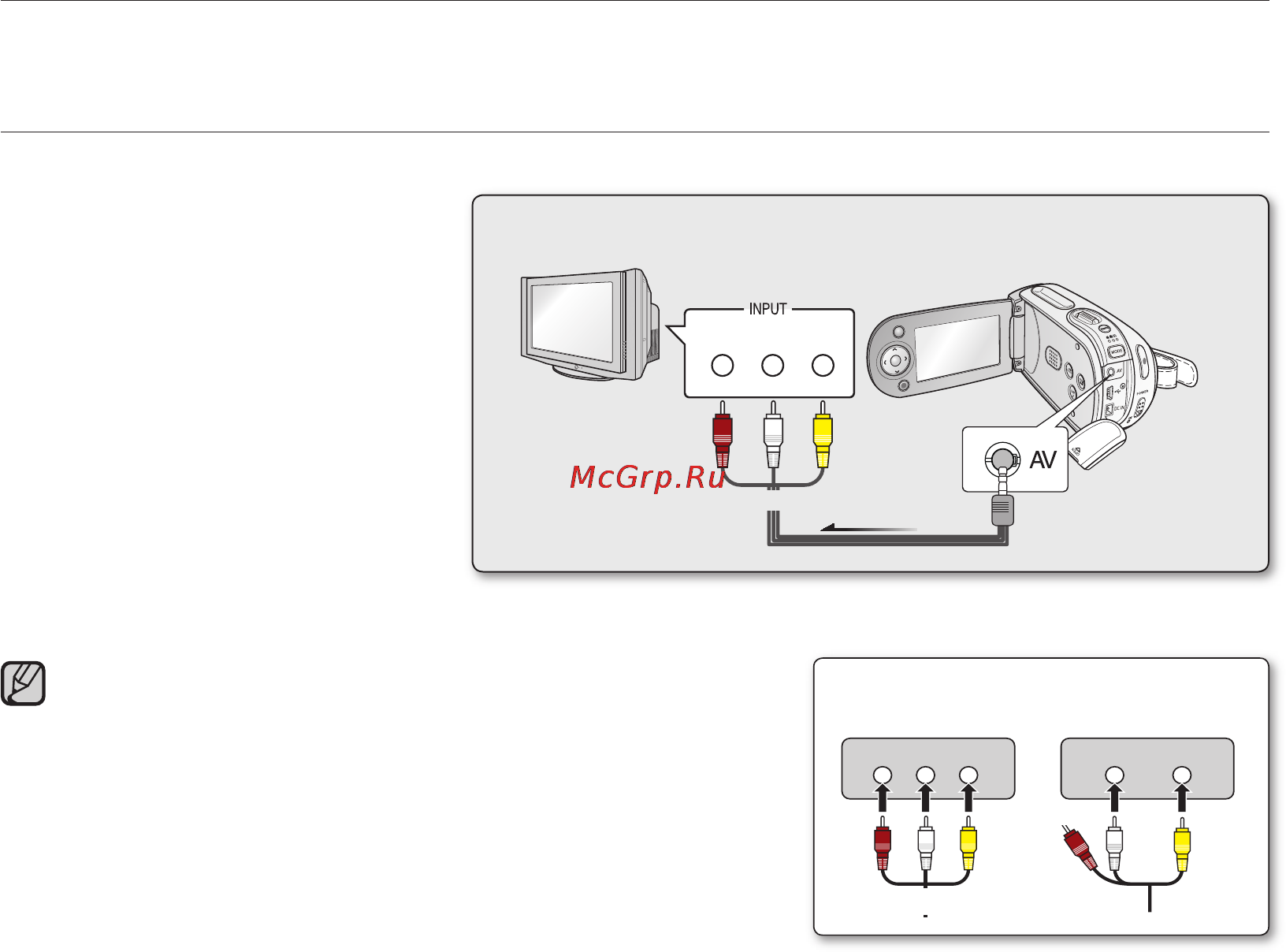 Samsung VP-MX25E [105/127] Подключение к телевизору