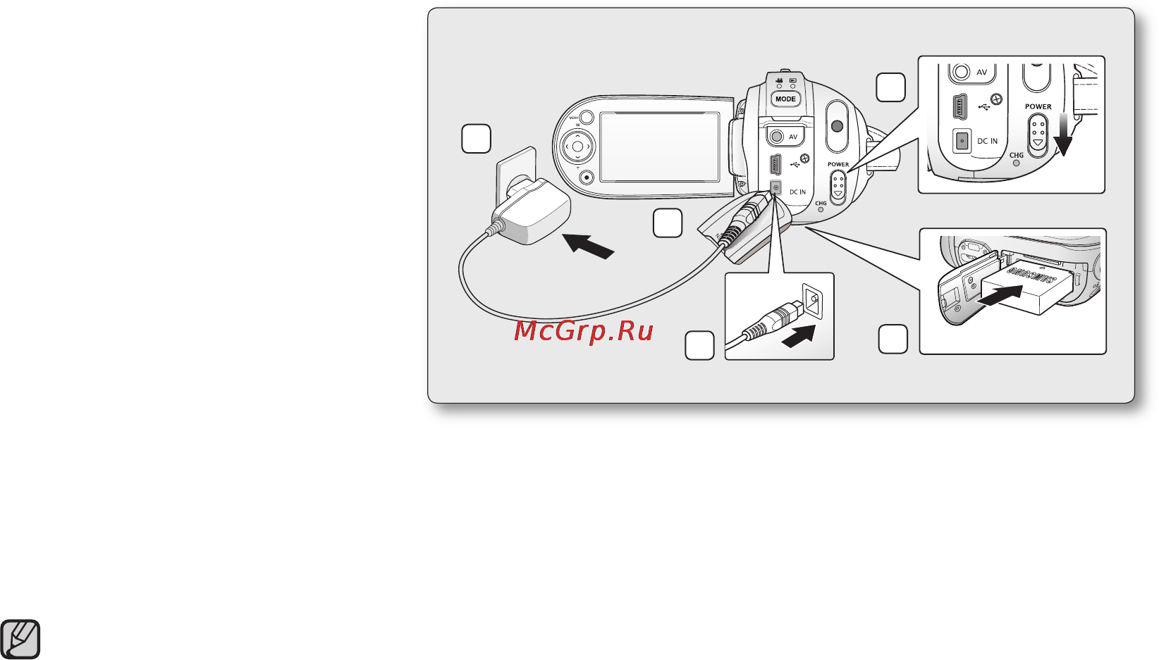 Samsung VP-MX20H [21/121] Зарядка батарейного блока