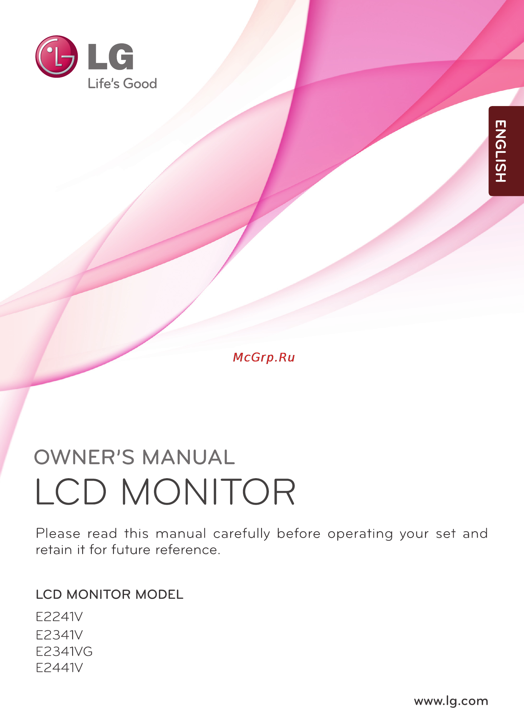 LG E2441V-BN Инструкция по эксплуатации онлайн