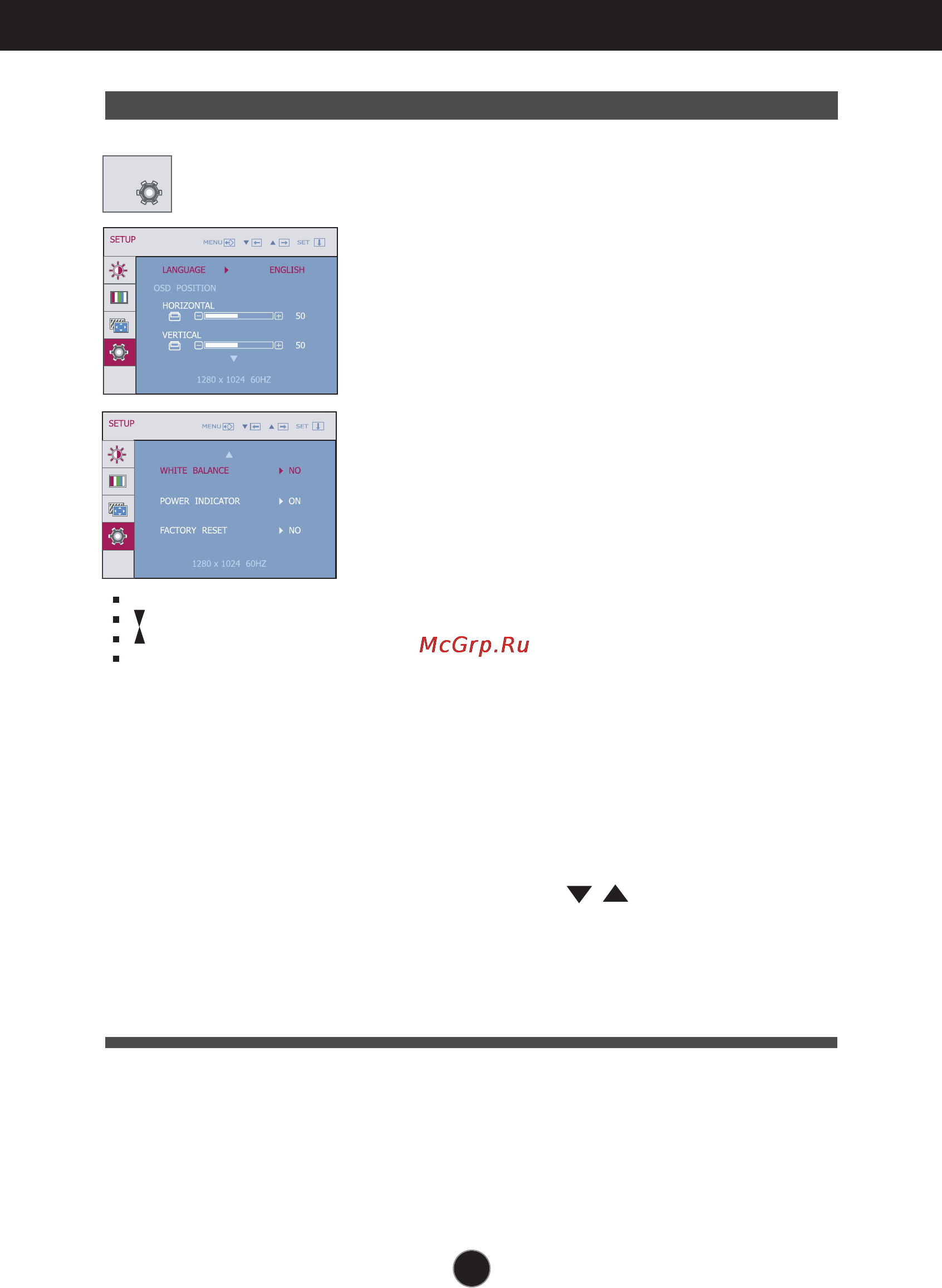 LG W2243S [16/27] On screen display osd selection and adjustment