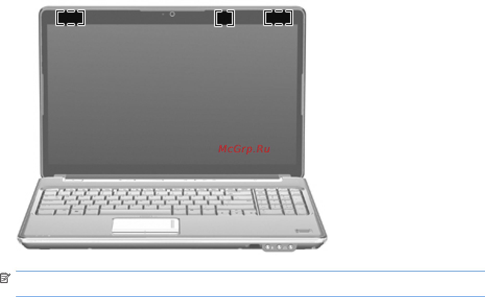 HP Pavilion dv6-1120ER [249/305] Антенны беспроводной связи только на некоторых моделях
