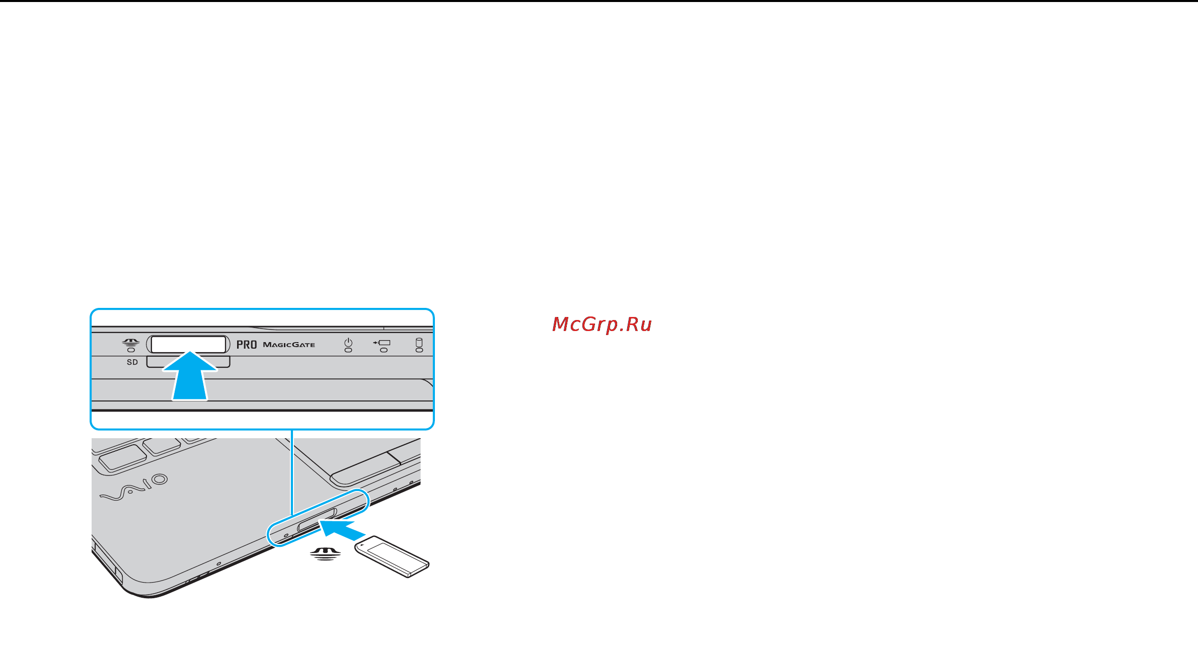 Sony VGN-NW26MRGB [43/173] Введение и извлечение карты памяти memory stick