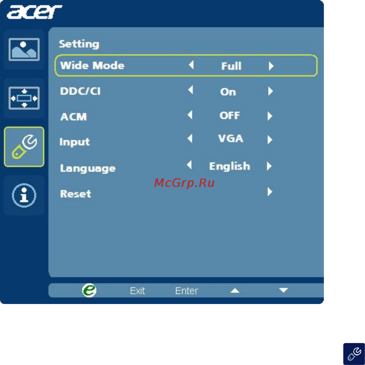 Acer H226HQLbmid Инструкция по эксплуатации онлайн [24/29] 79333