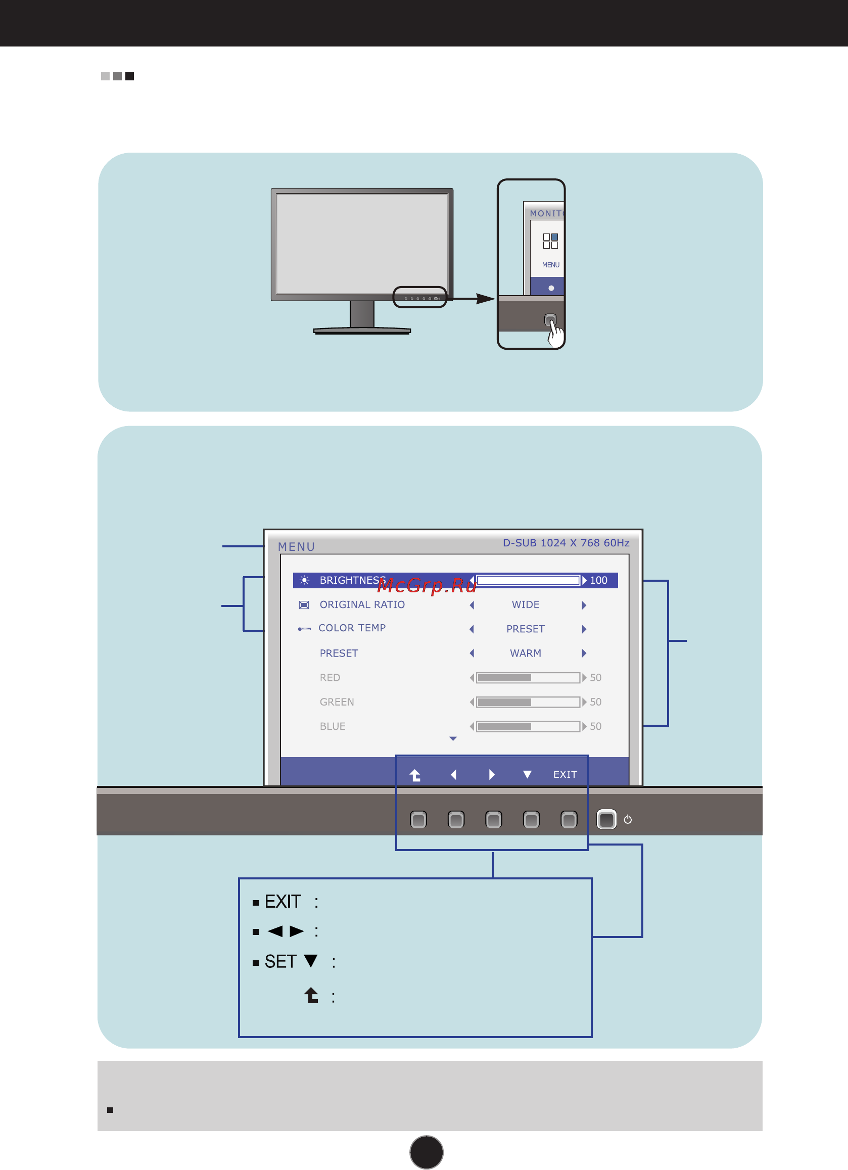 LG E2411T [17/34] On screen display osd selection and adjustment