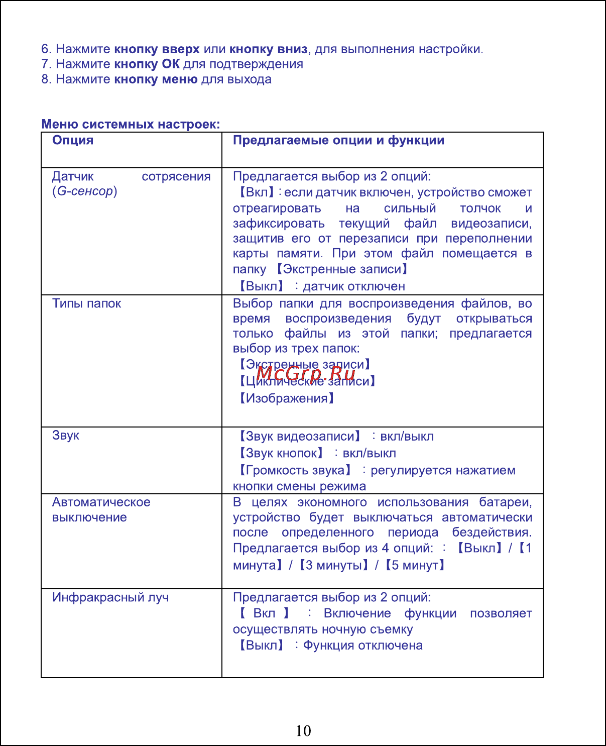 Ritmix AVR-827 Инструкция по эксплуатации онлайн [10/14] 79421