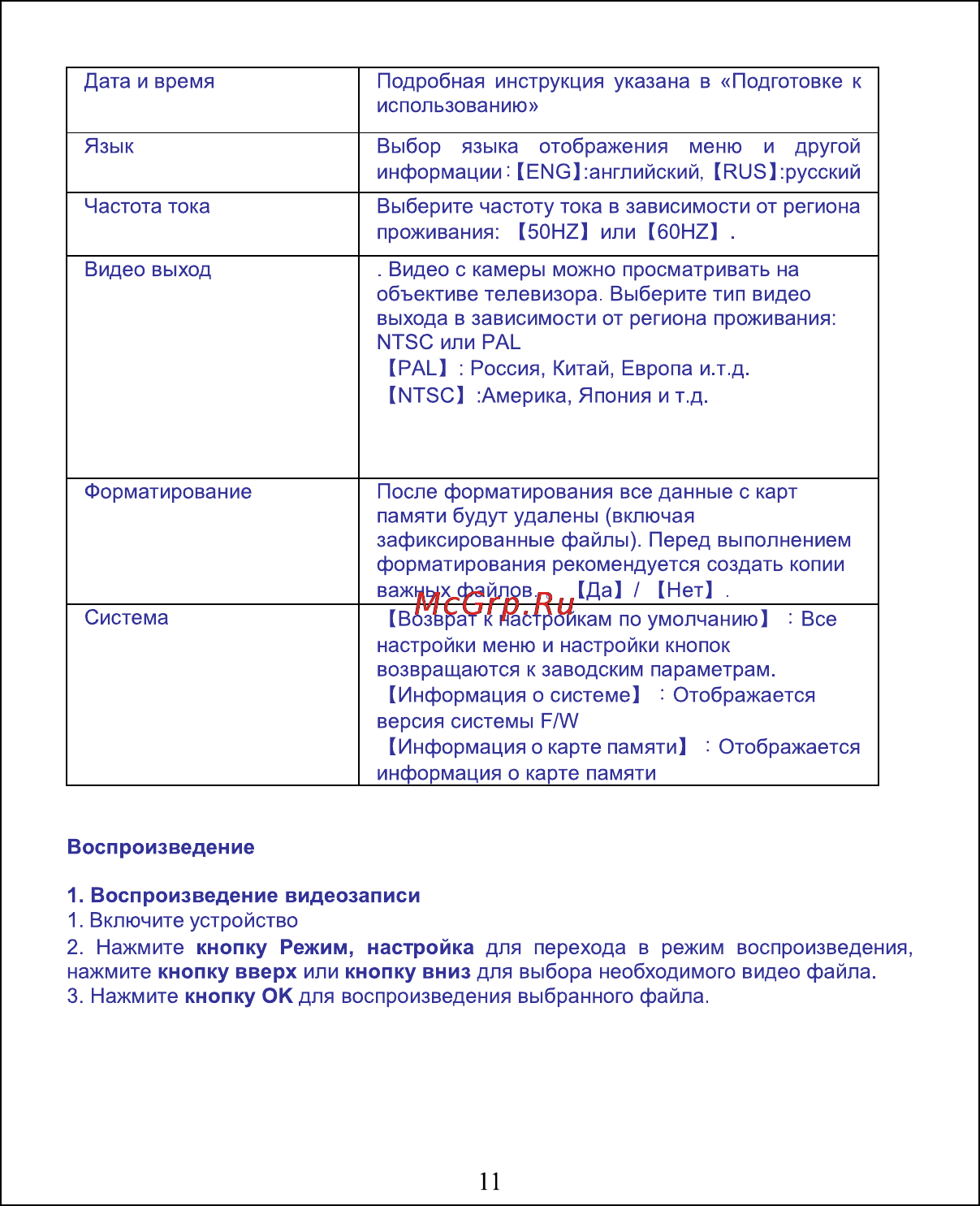 Ritmix AVR-827 Инструкция по эксплуатации онлайн [11/14] 79421