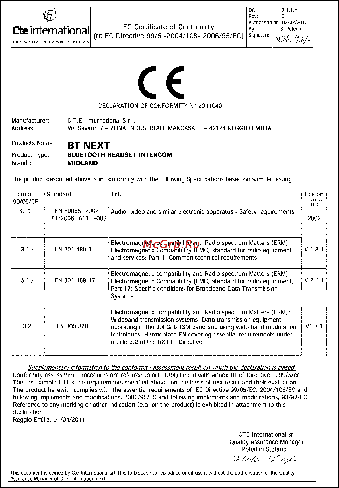 Midland BT Next Инструкция по эксплуатации онлайн [73/74] 79434