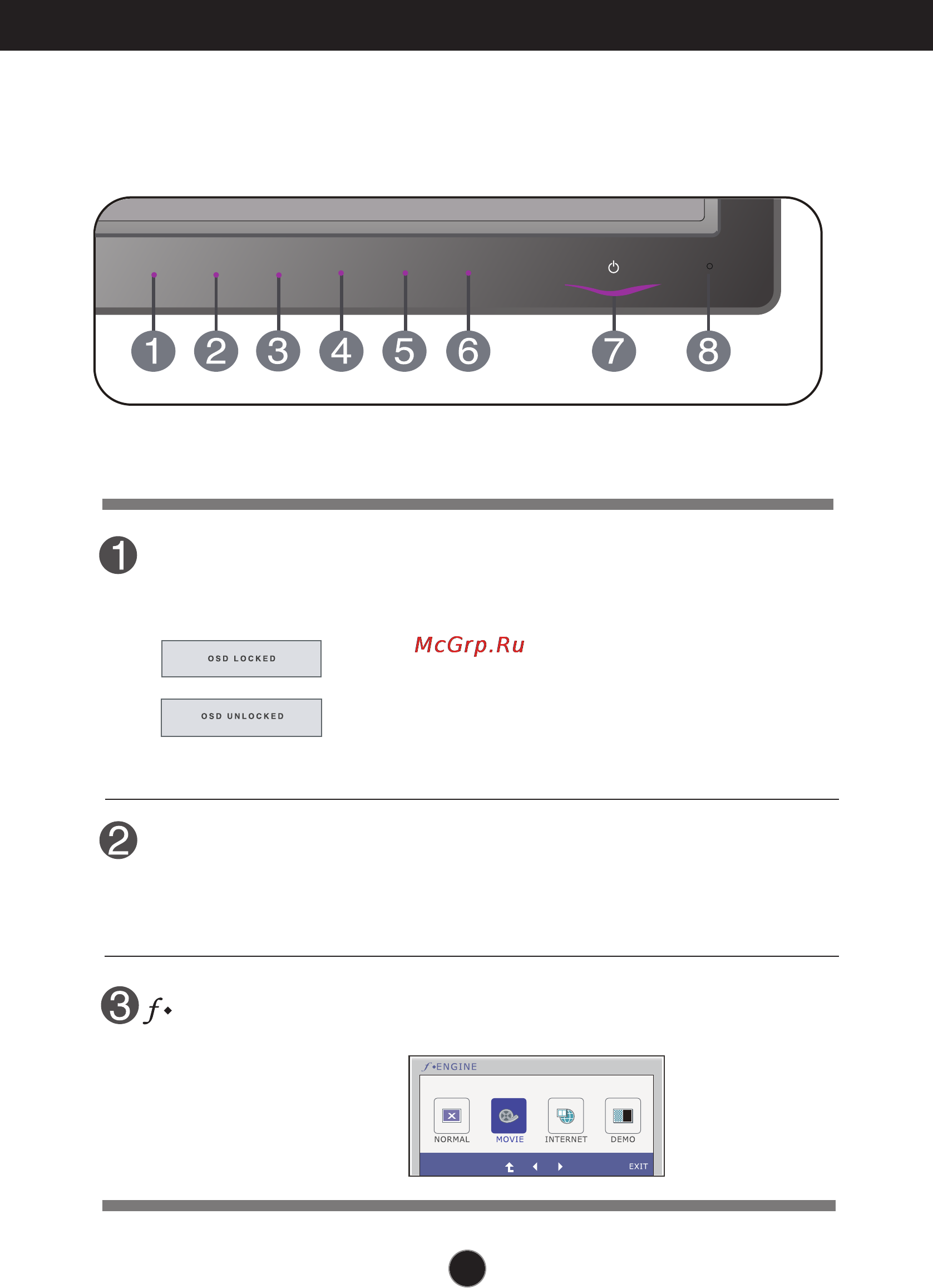 LG E2250T [12/34] Front panel controls