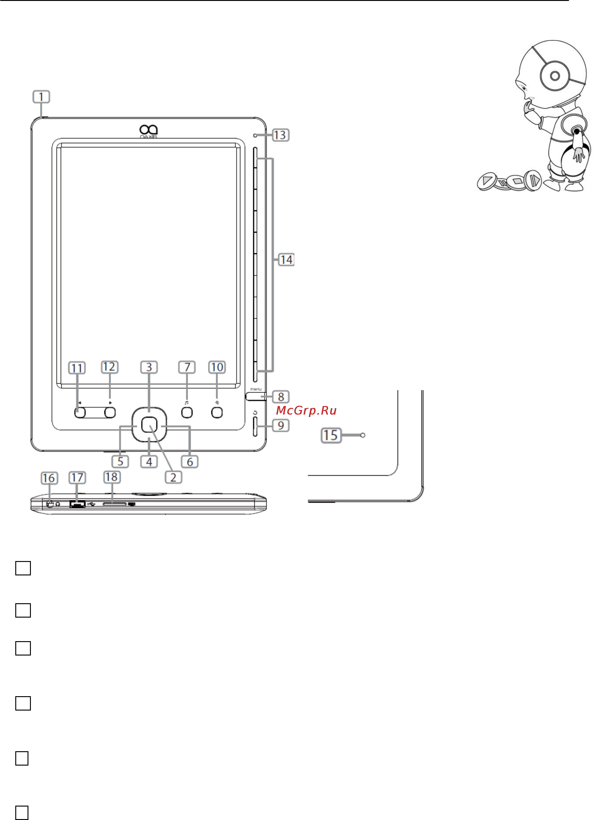 Explay TXT.BOOK.B60 [9/21] Описание кнопок устройства
