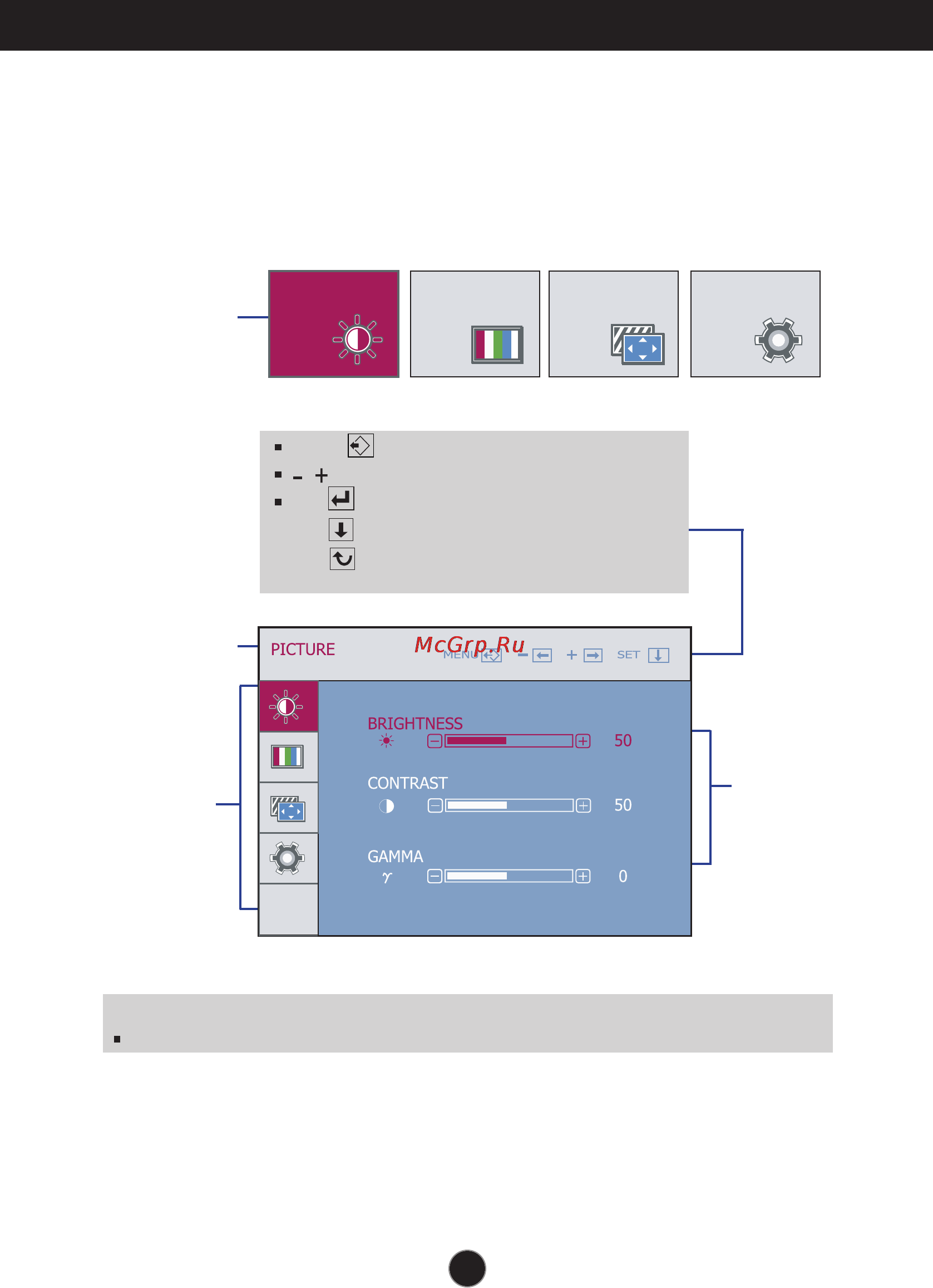 LG L1742S-PF [12/24] On screen display osd selection and adjustment