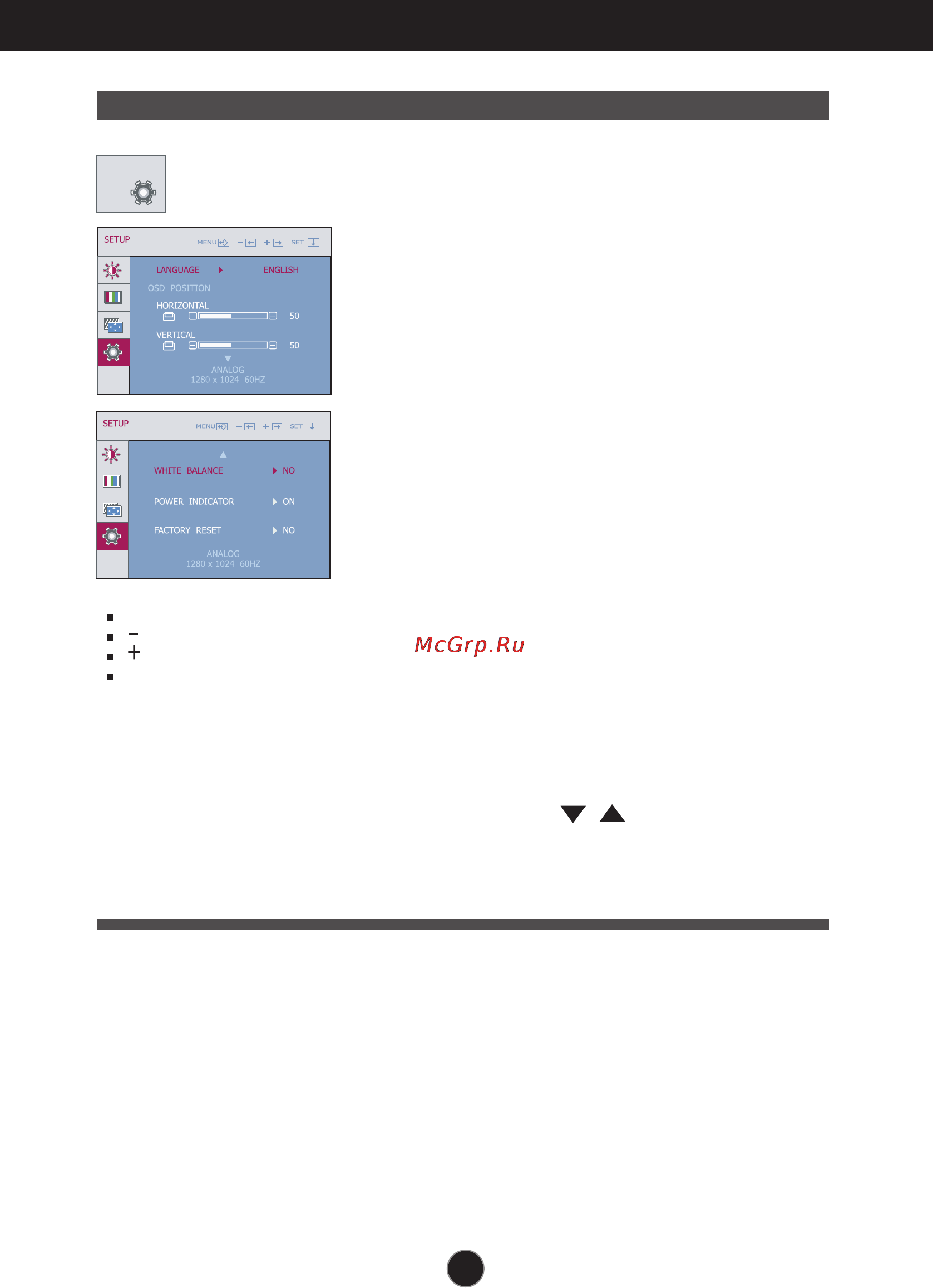 LG L1742S-PF [15/24] On screen display osd selection and adjustment