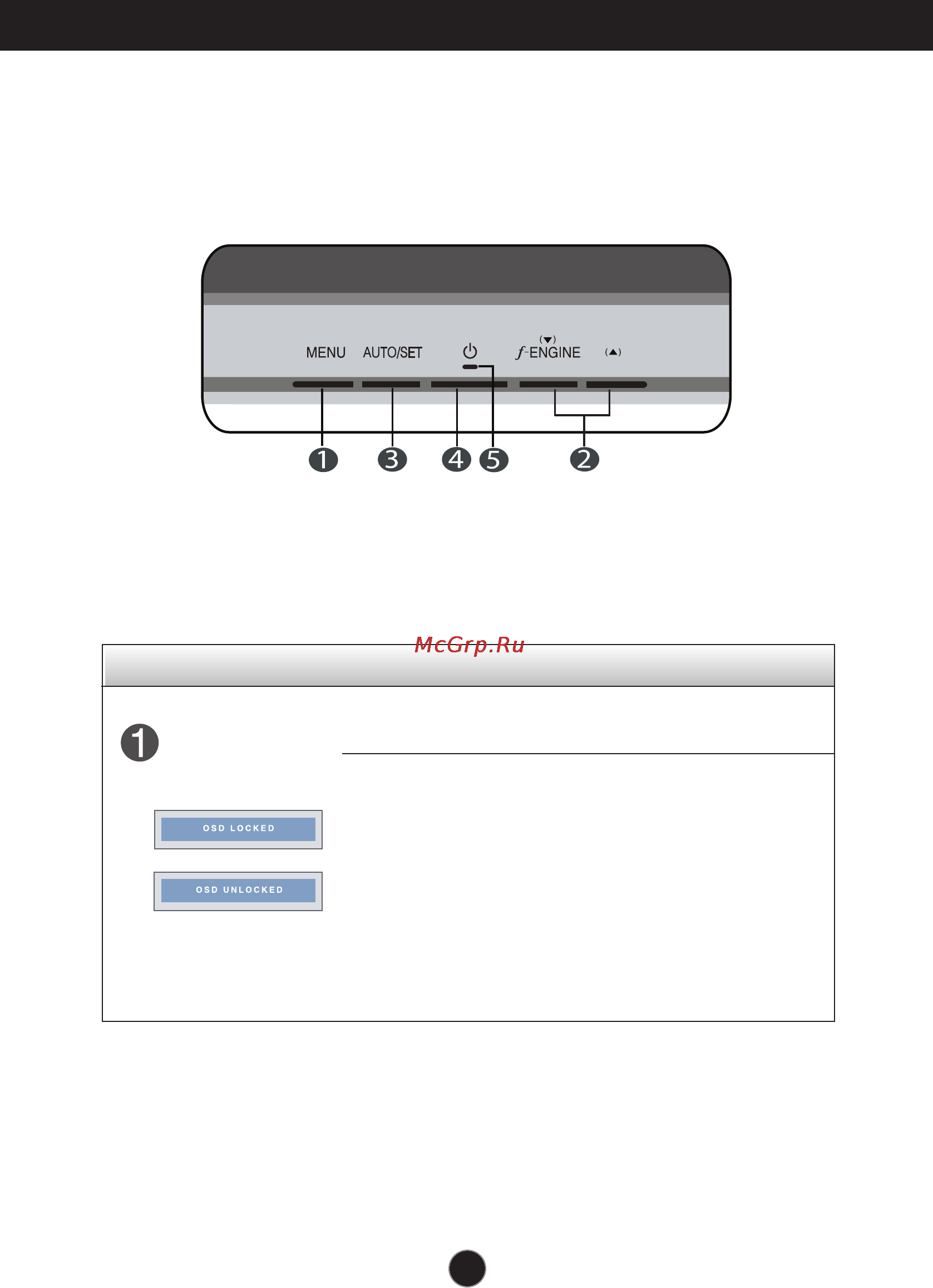 LG L1742S-PF [8/24] Front panel controls