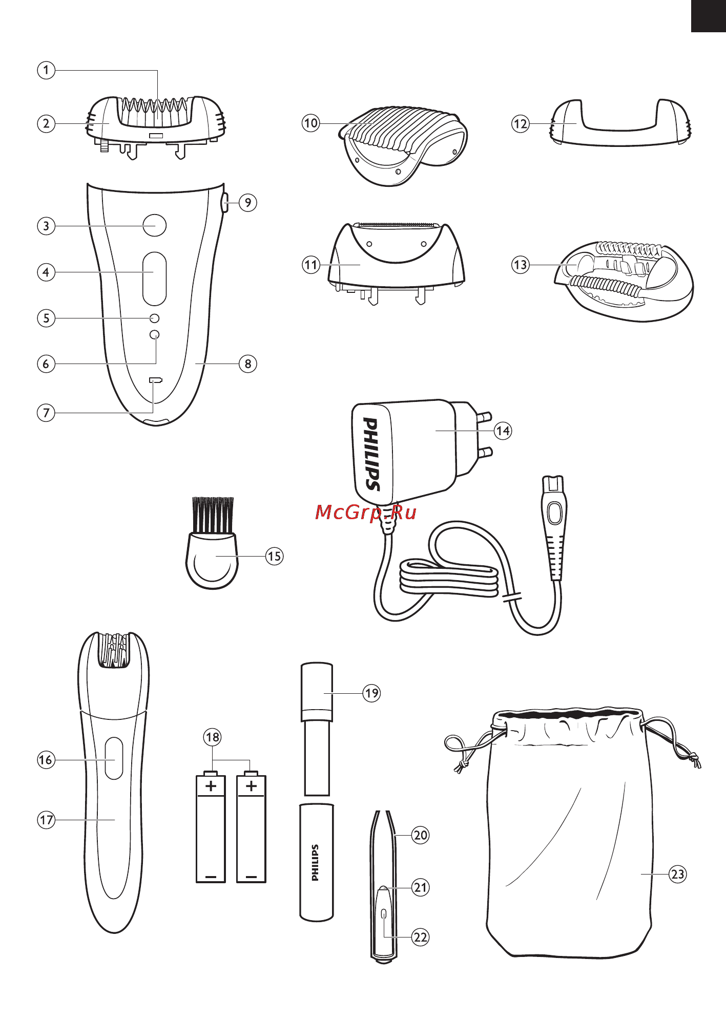 Philips HP6581/00 Инструкция по эксплуатации онлайн [3/30] 79559