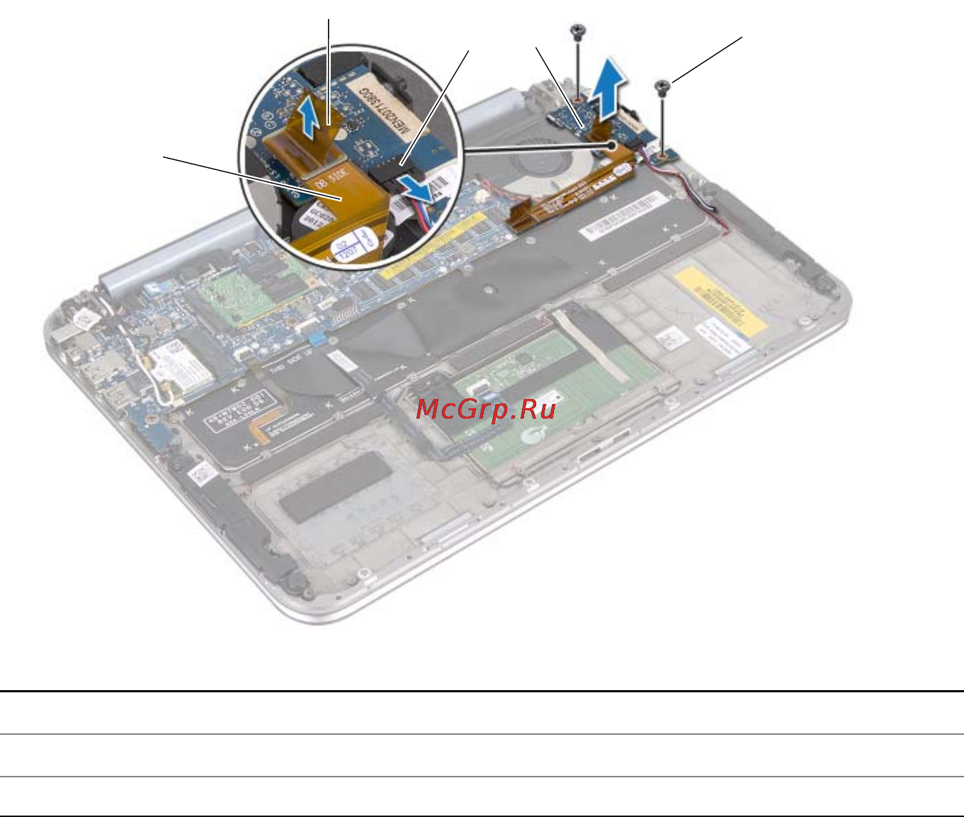 Dell XPS Duo 12 221x-6869 [36/76] Выверните винты крепления платы ввода вывода к упору для рук в сборе