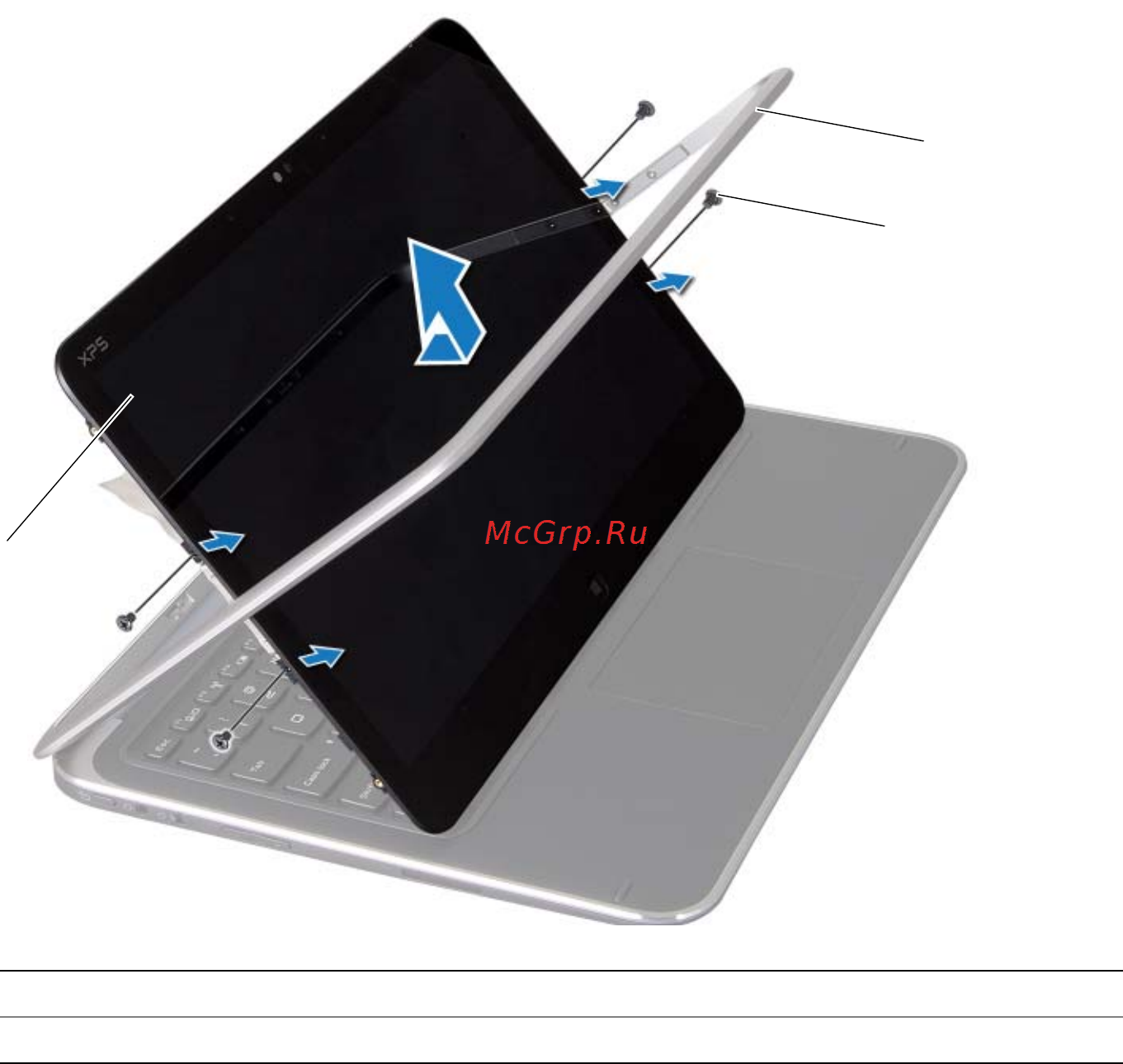 Dell XPS Duo 12 221x-6869 [67/76] Выверните винты крепления панели дисплея к лицевой панели