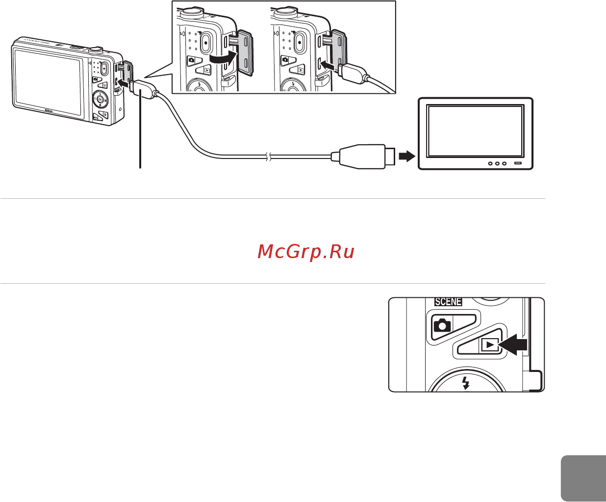 Nikon Coolpix S5200 Silver [159/284] Выберите в качестве входного разъема телевизора внешний видеовход