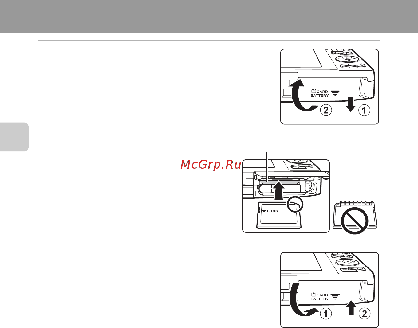 Nikon Coolpix S5200 Silver [40/284] Подготовка 3 установка карты памяти
