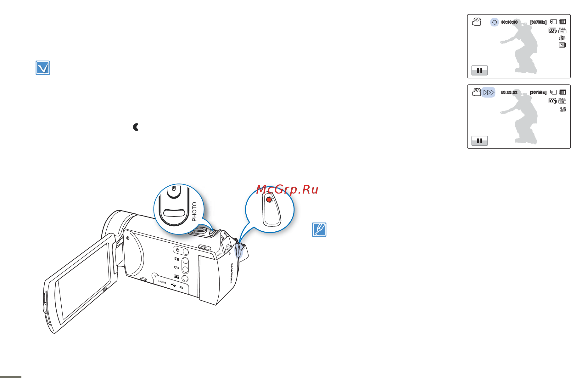 Samsung HMX-H303UP [40/119] Cфотосъемка в режиме видеозаписи