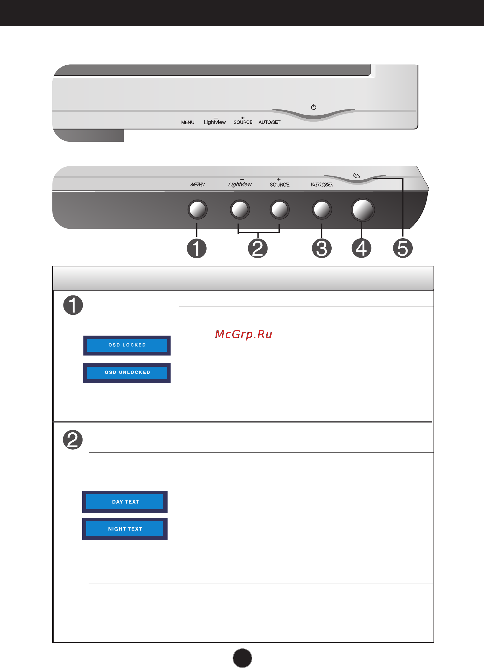 LG L1932P-SN [8/23] Control panel functions