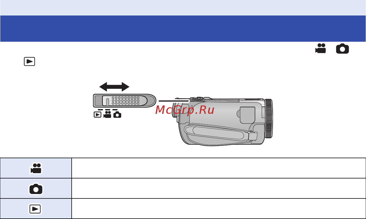 Panasonic HC-X920EE-K Black [16/203] Выбор режима