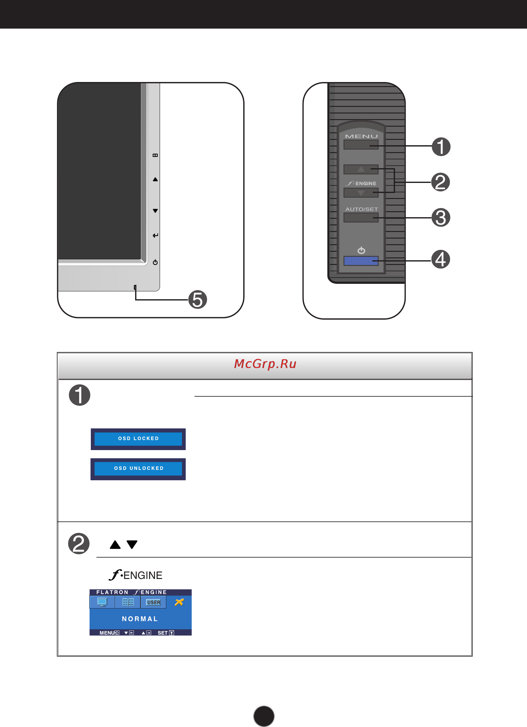 LG L194WS-SF [10/27] Control panel functions