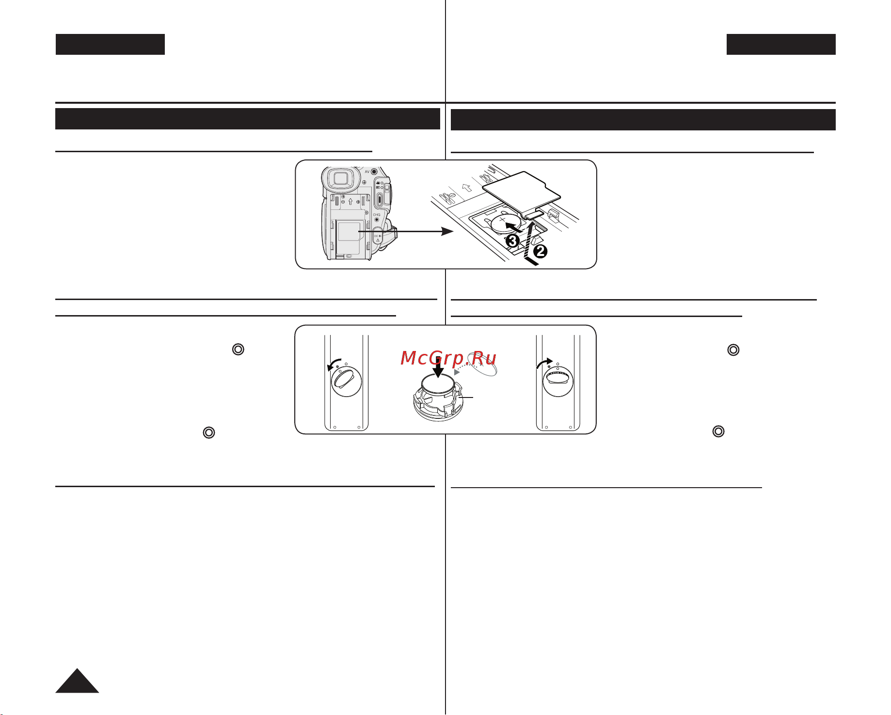 Samsung VP-DC171WB [20/128] Установка литиевого элемента питания в пульт дистанционного управления только vp dc172w dc173 i dc175wb dc175w i dc575wb dc575wi