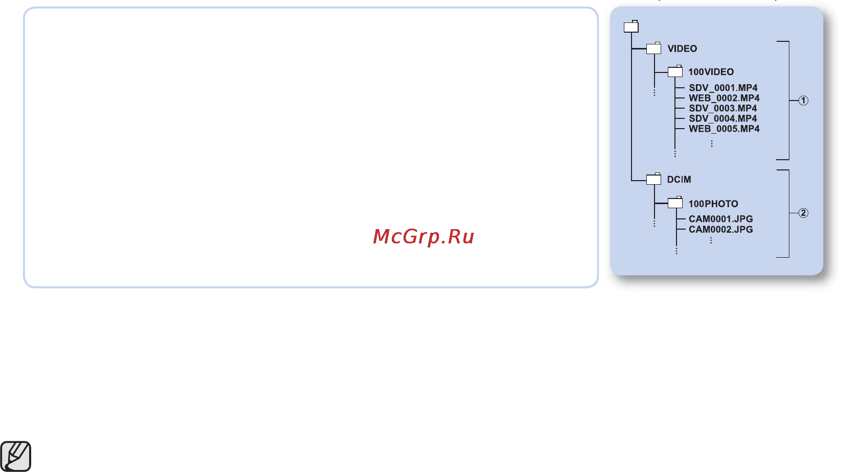 Samsung VP-DX200I [123/143] Структура папок и файлов носителя