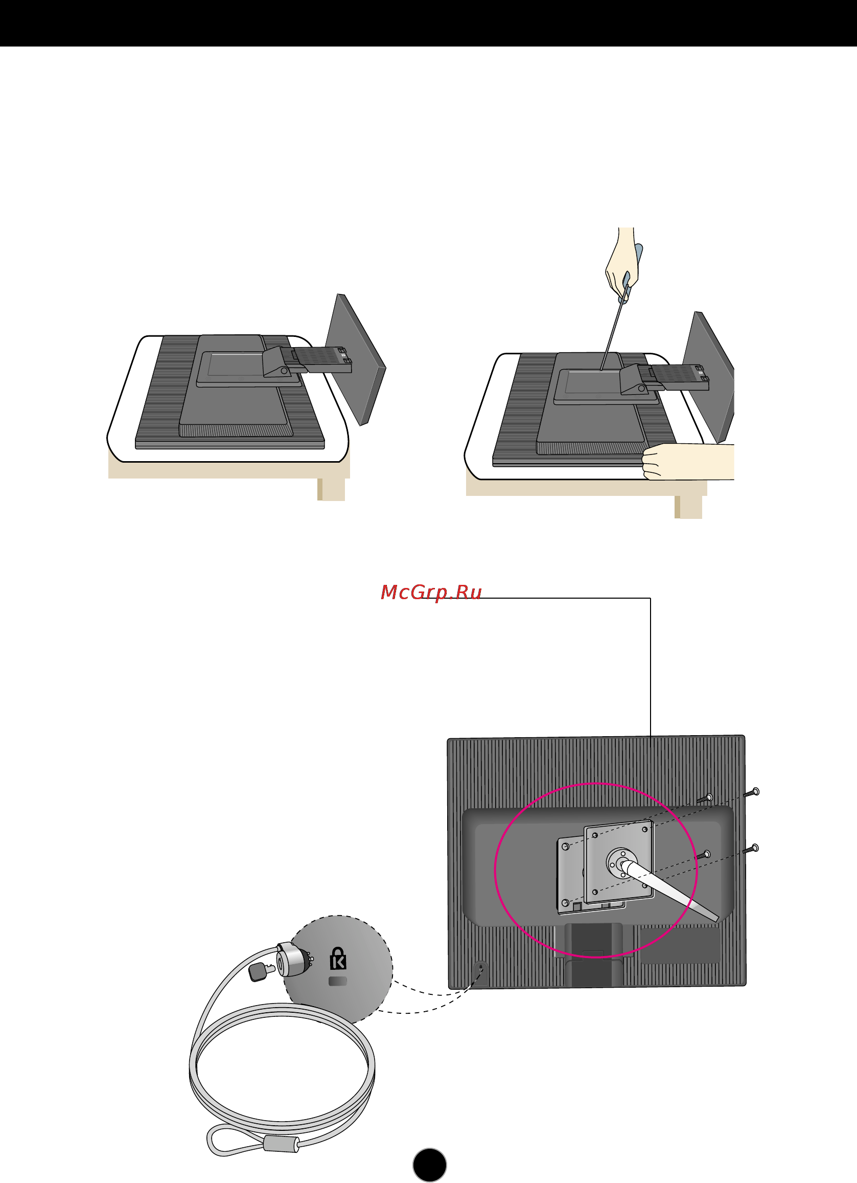 LG L1953HR-SF.AEUSQPN [29/30] This monitor satisfies the specifications of the wall mount plate or the interchange device