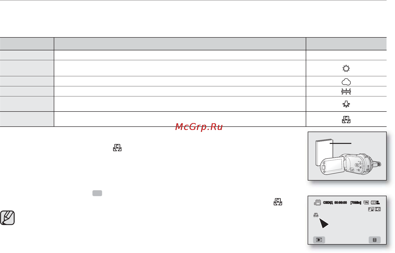 Samsung VP-HMX20C [64/131] Баланс белого