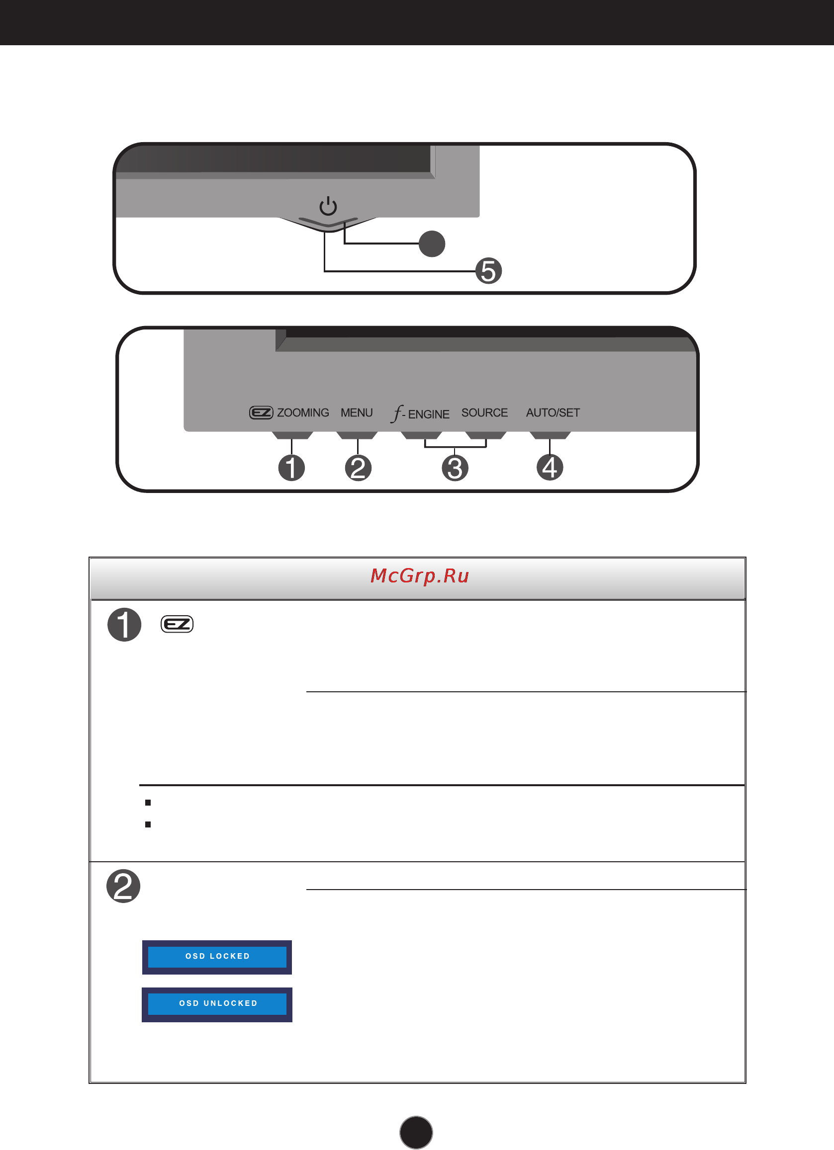 LG L226WT-SF [11/26] Front panel controls
