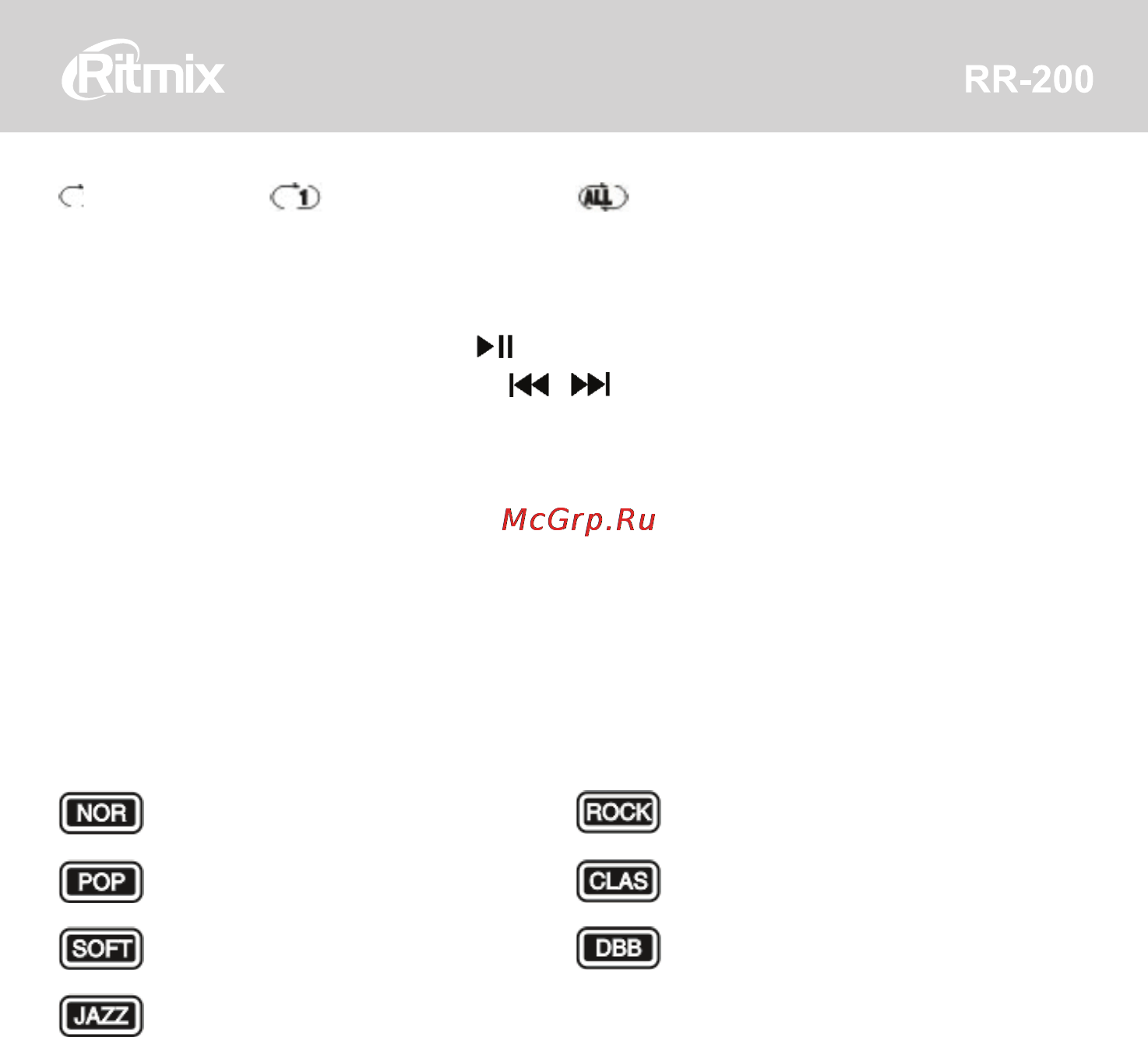 Ritmix RR-200 Инструкция по эксплуатации онлайн [16/25] 79932