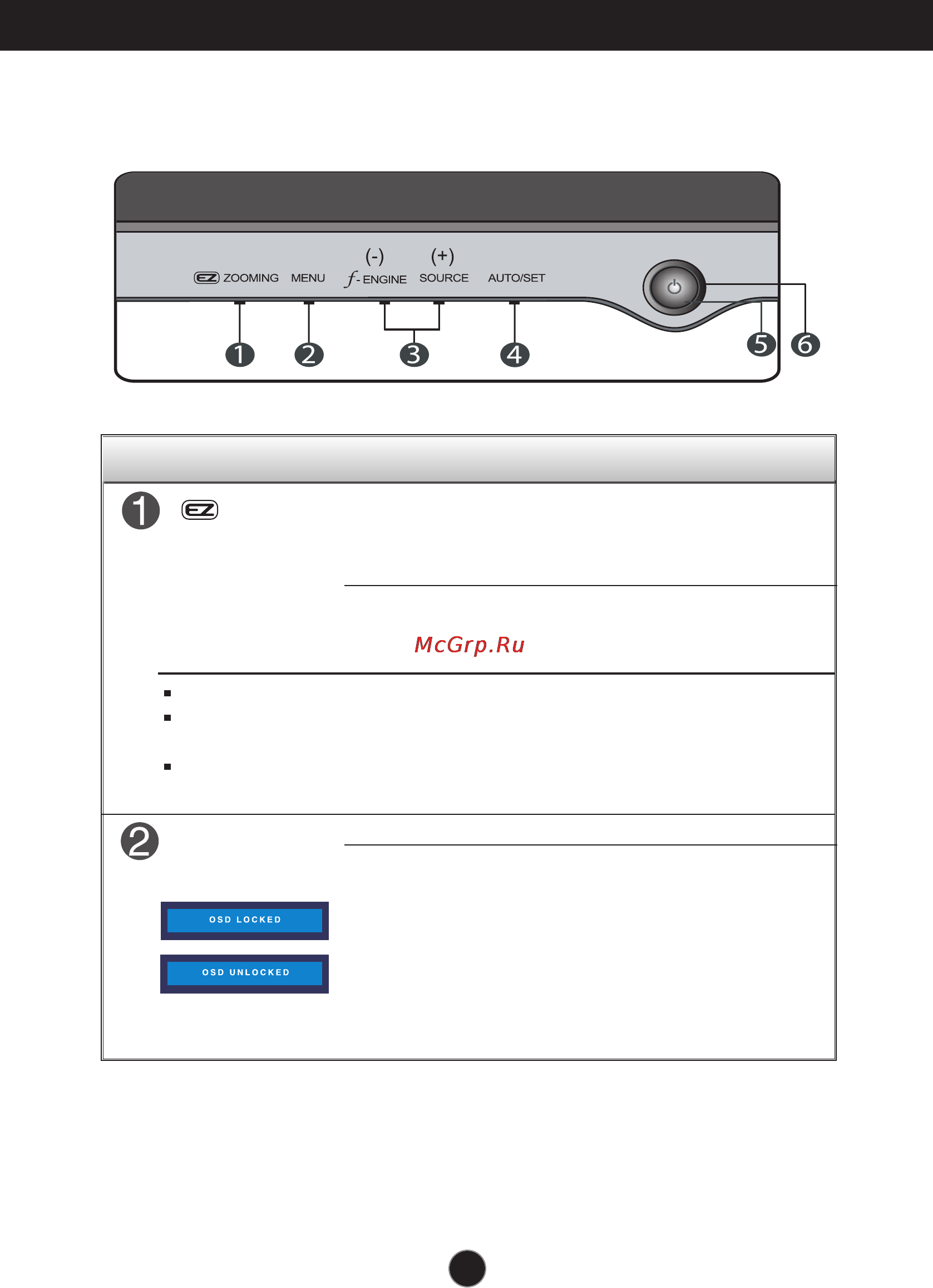 LG L227WGP-PF [8/23] Control panel functions