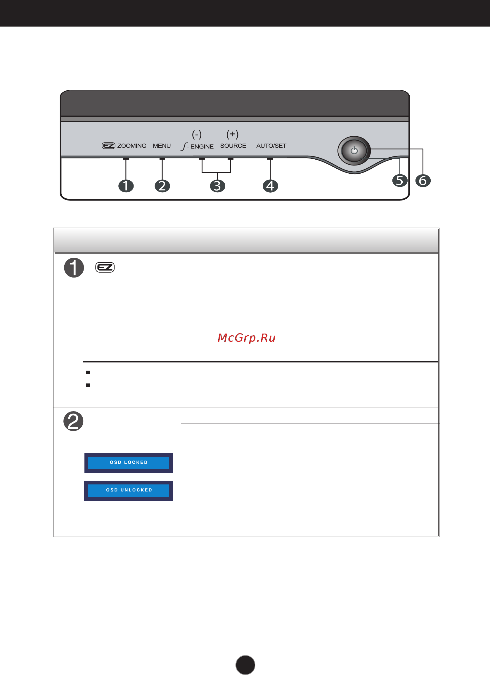 LG L227WTP-PF [8/23] Control panel functions