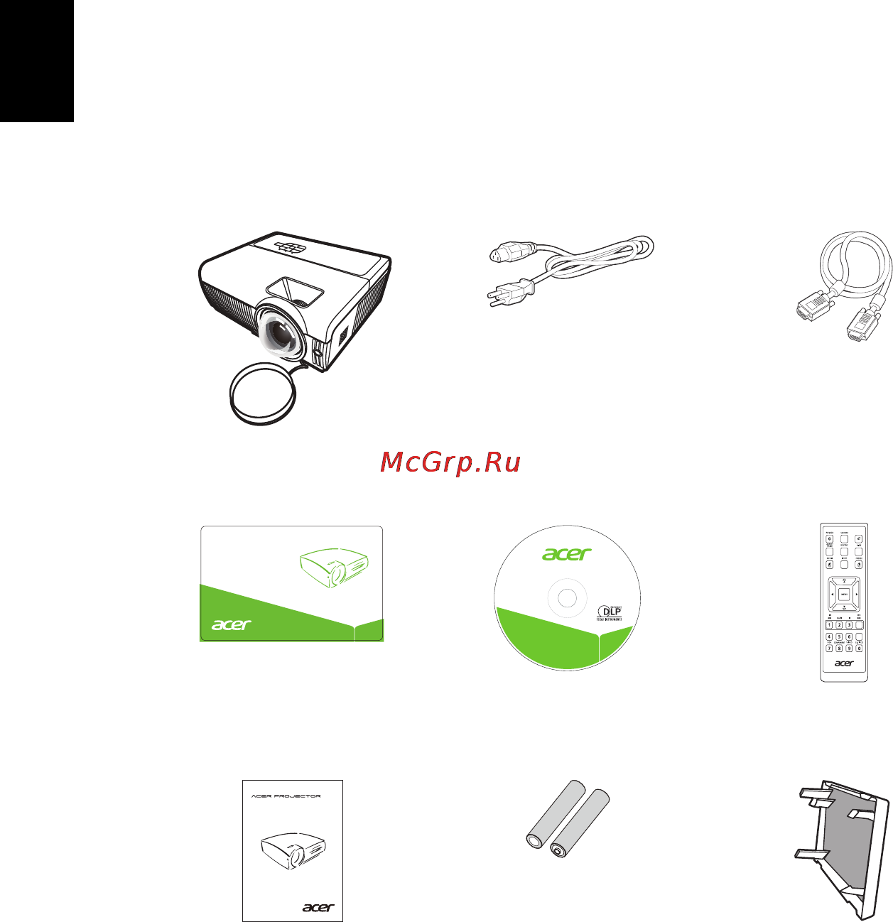 Acer S1210 [12/62] Комплектация