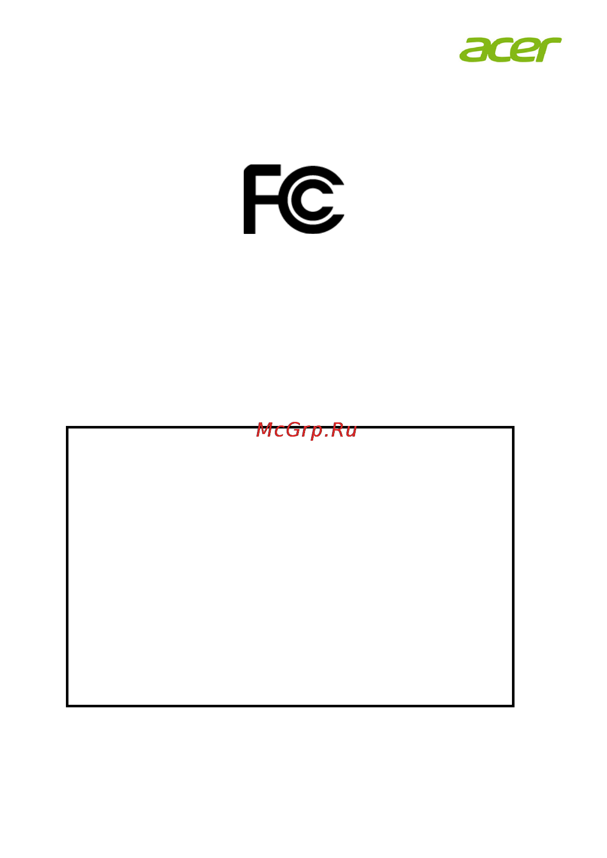 Acer H6500 [56/56] Federal communications commission declaration of conformity