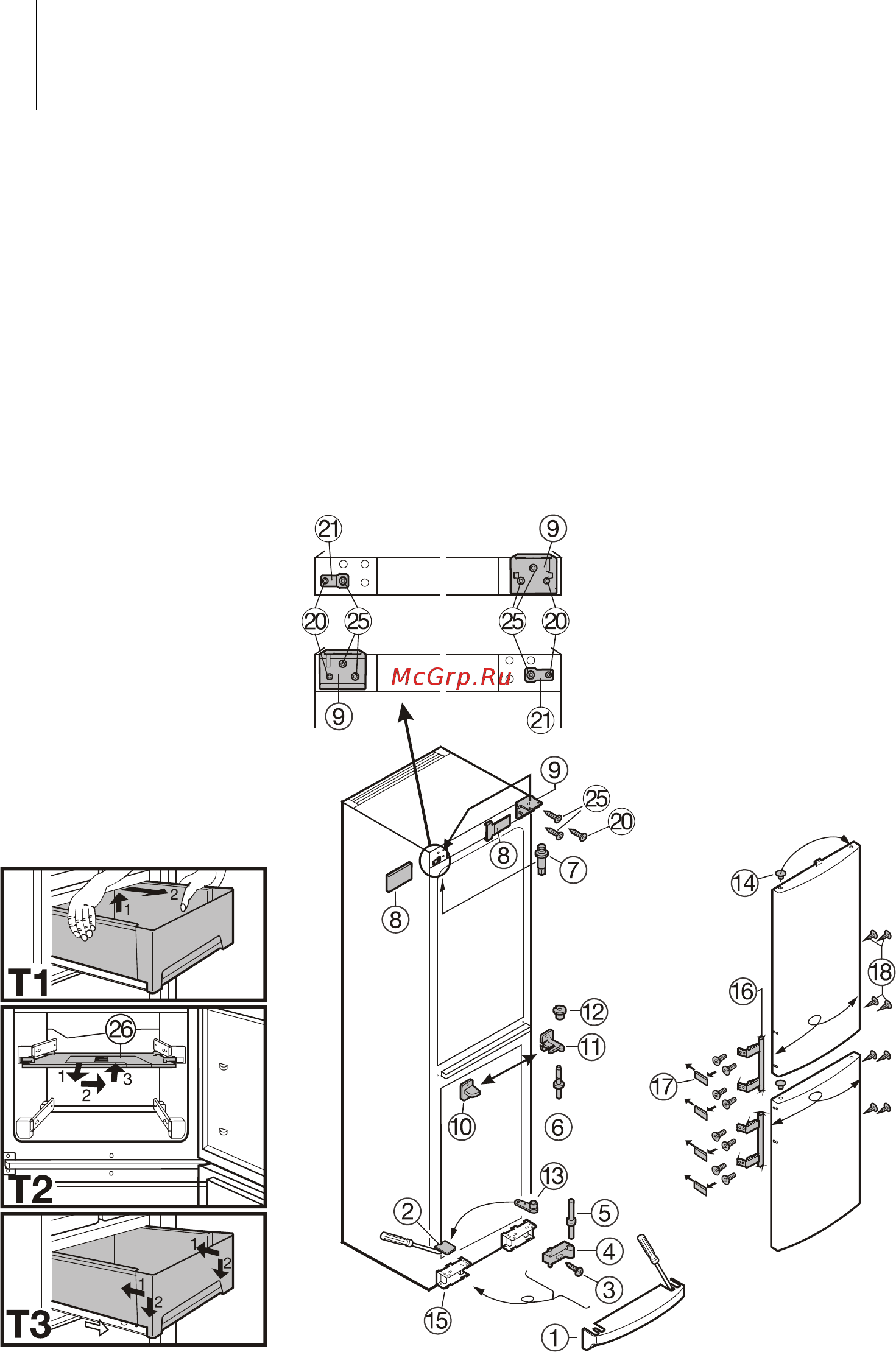 Liebherr CBesf 4006-23 [10/11] Изменение направления открывания дверцы