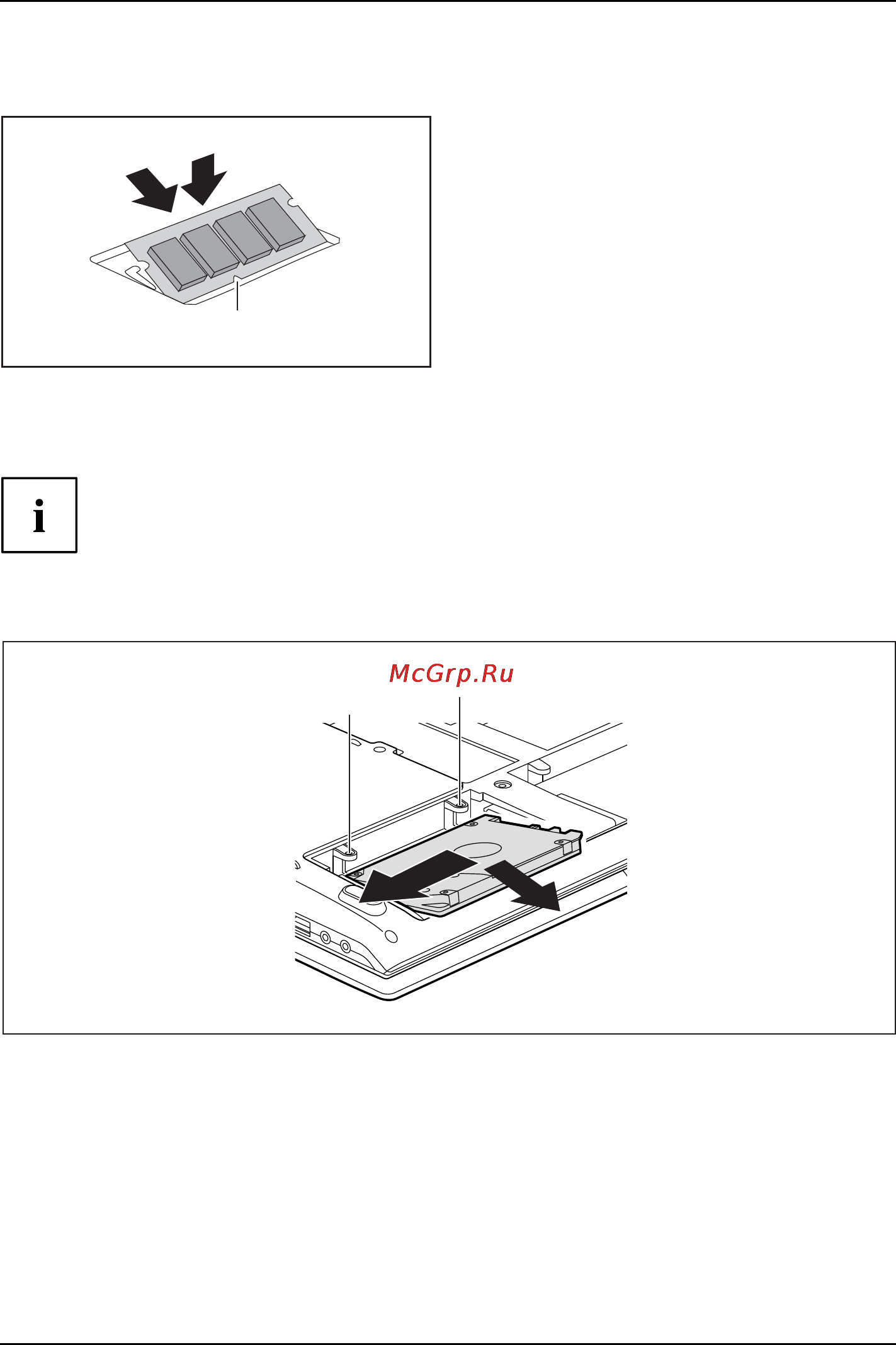 Fujitsu LifeBook LH532 LH532MPAH2RU [62/86] Установка модуля памяти