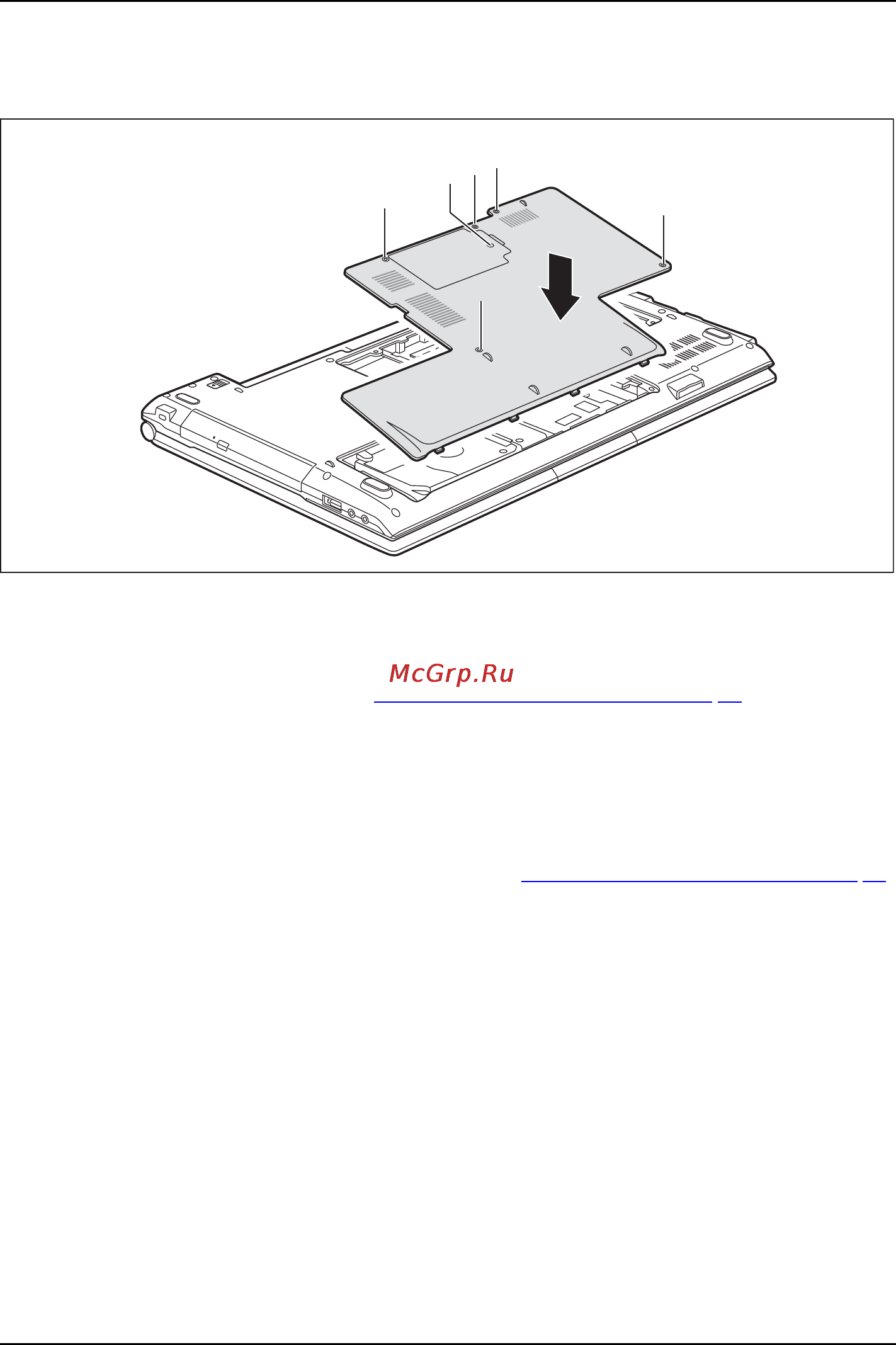 Fujitsu LifeBook LH532 LH532MPAH2RU [64/86] Крепление заглушки