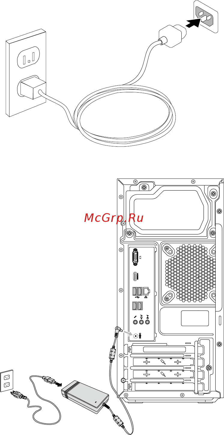 Lenovo IdeaCentre H505 /57317866/ [15/59] Подключение шнура питания
