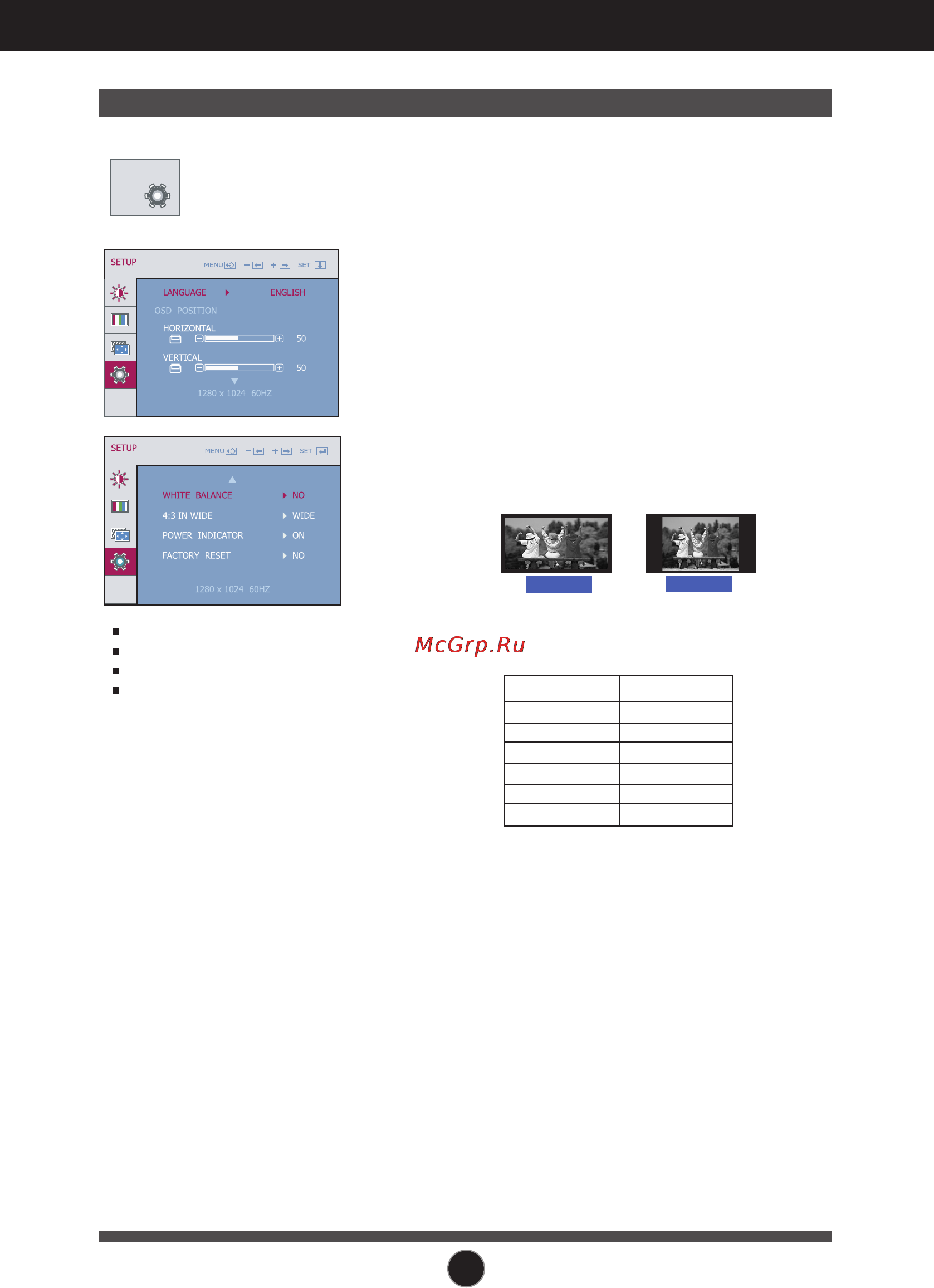 LG W2242SM [15/25] On screen display osd selection and adjustment