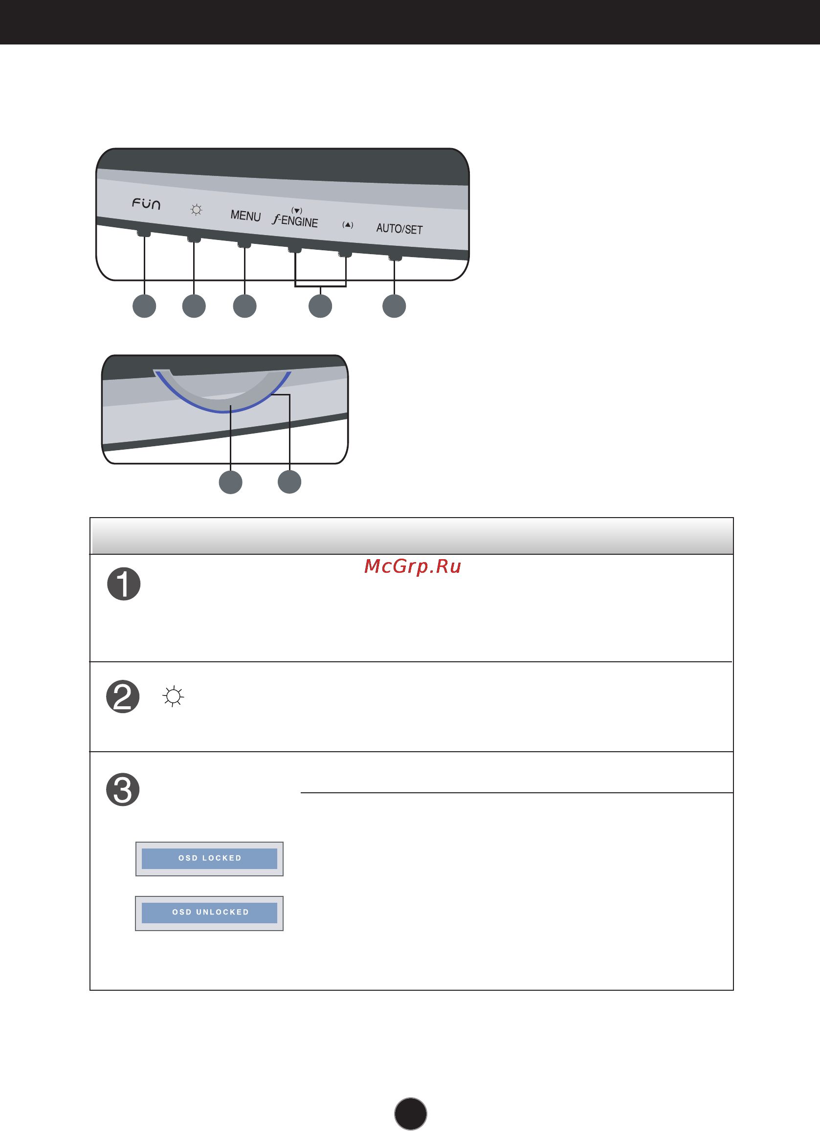 LG W2252S [8/25] Front panel controls