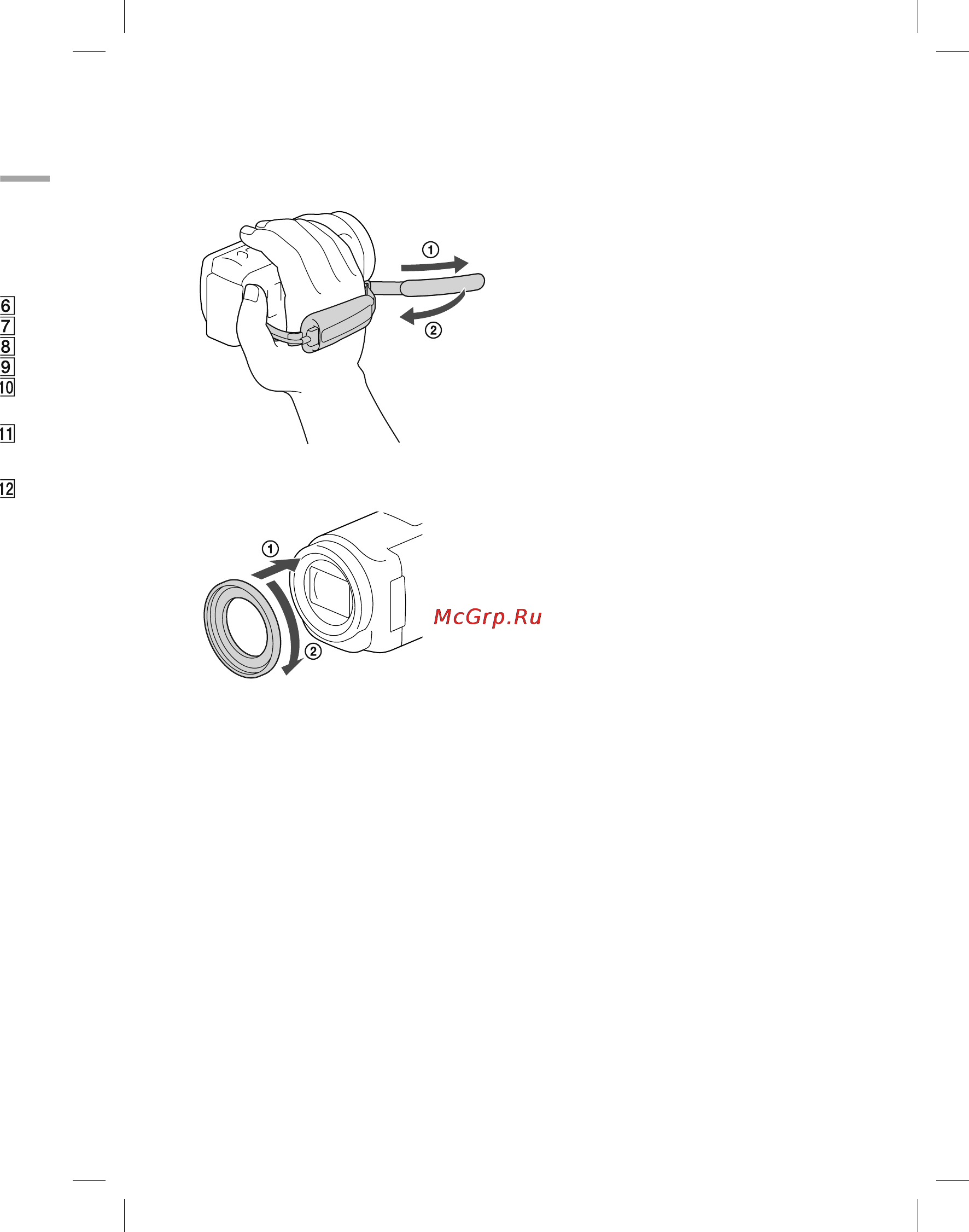 Sony HDR-CX400E [15/80] Закрепление ручного ремня