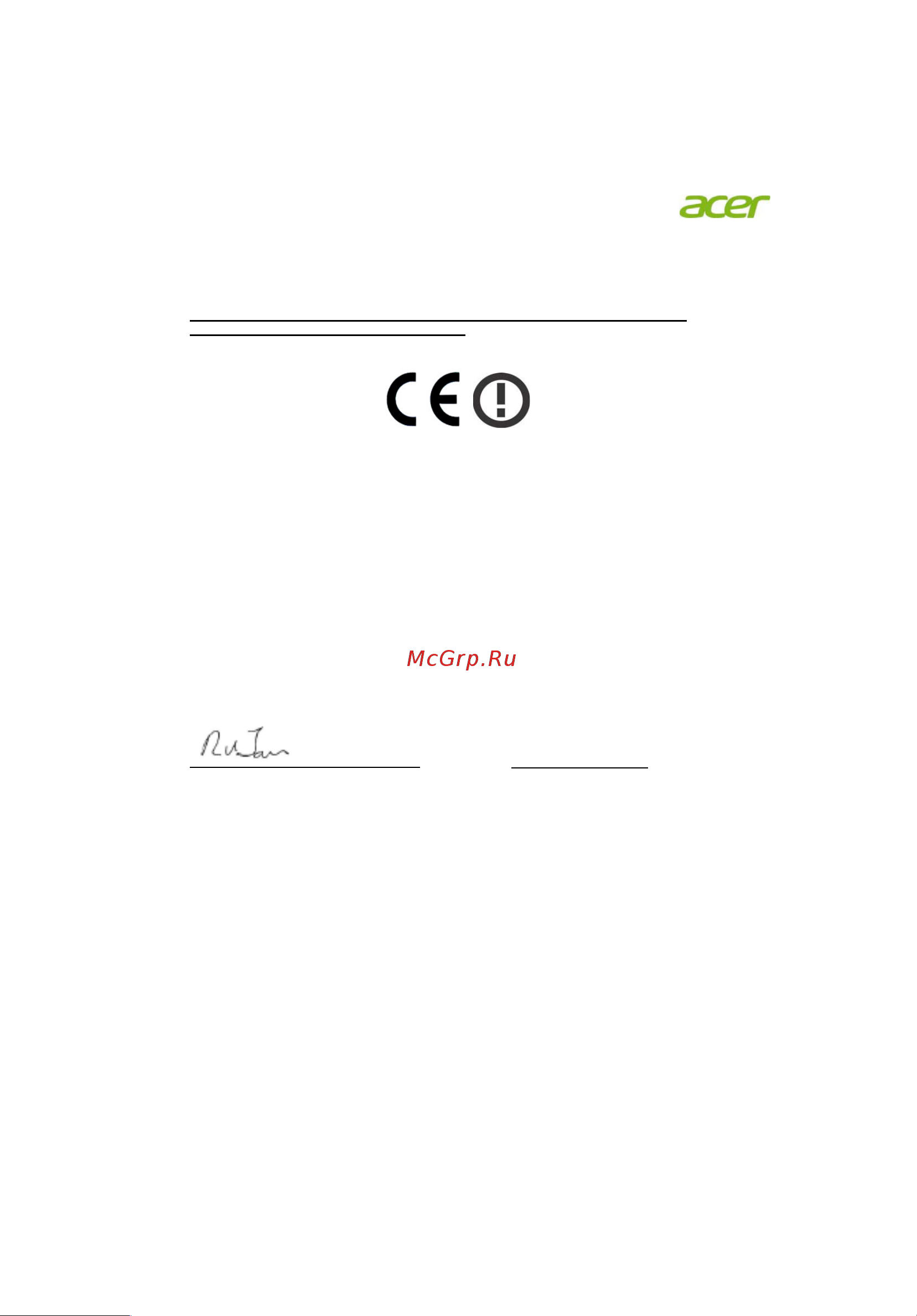 Acer X112 [55/56] Ru jan sr manager date regulation center acer inc