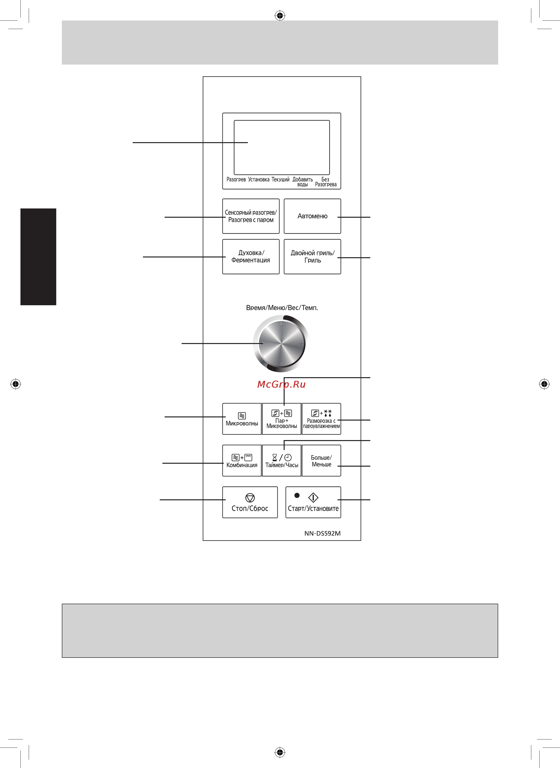 Panasonic NN-DS592MZPE [10/36] Кнопка автоменю стр 25 30