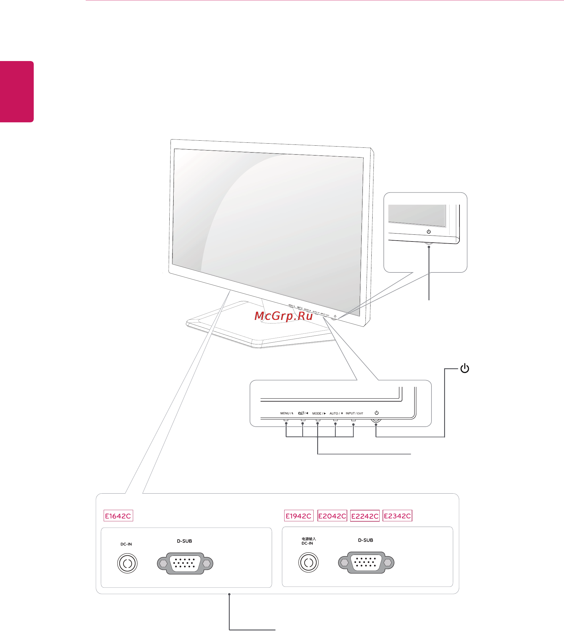 LG E2342C [4/29] Parts and buttons