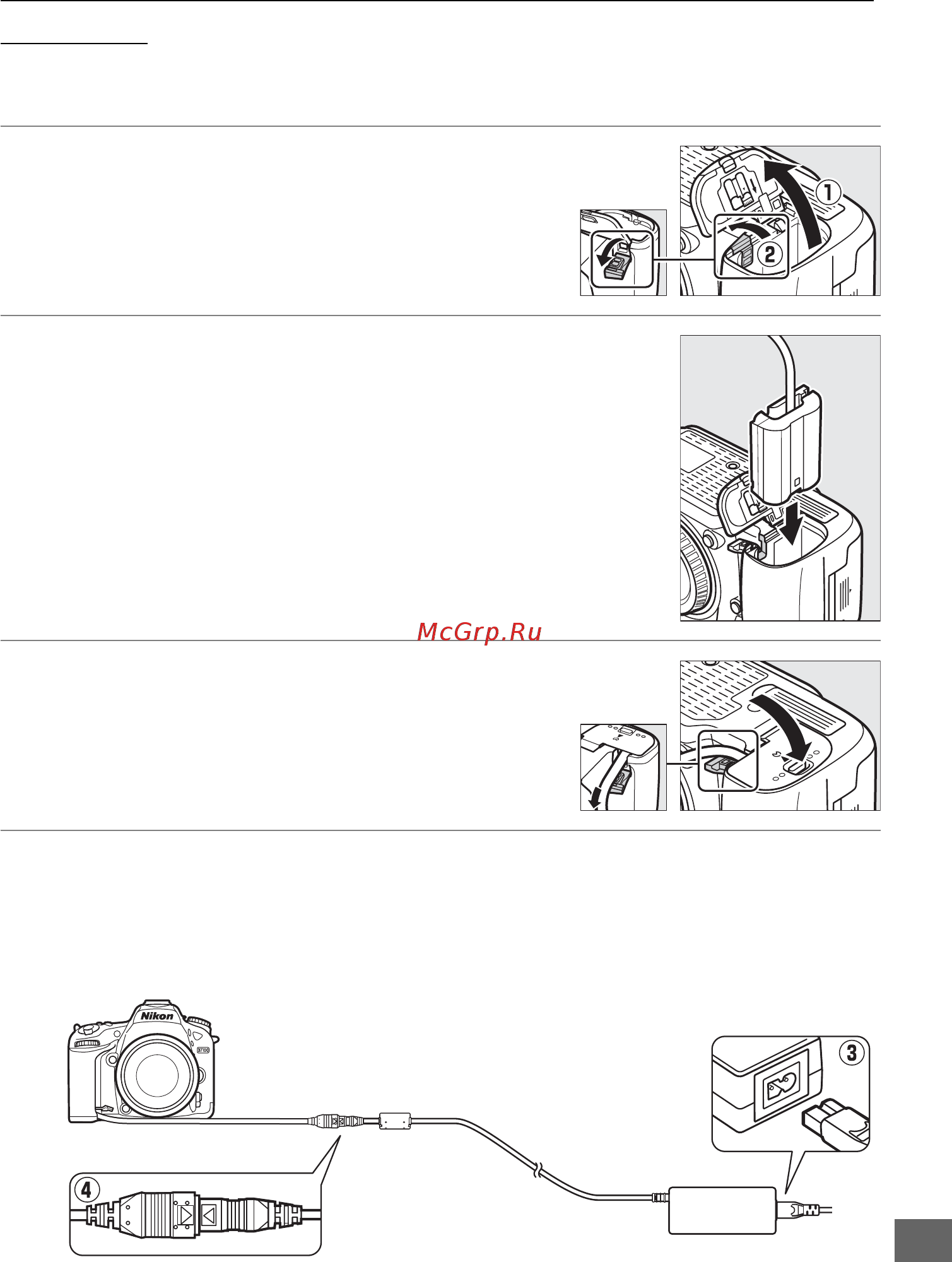 Nikon D7100 Body Black [339/384] Подключение разъема питания и сетевого блока питания