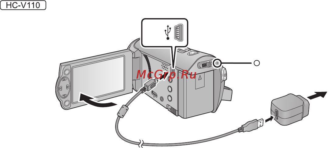 Panasonic HC-V110EE-R Red [12/120] Подключение к электрической розетке