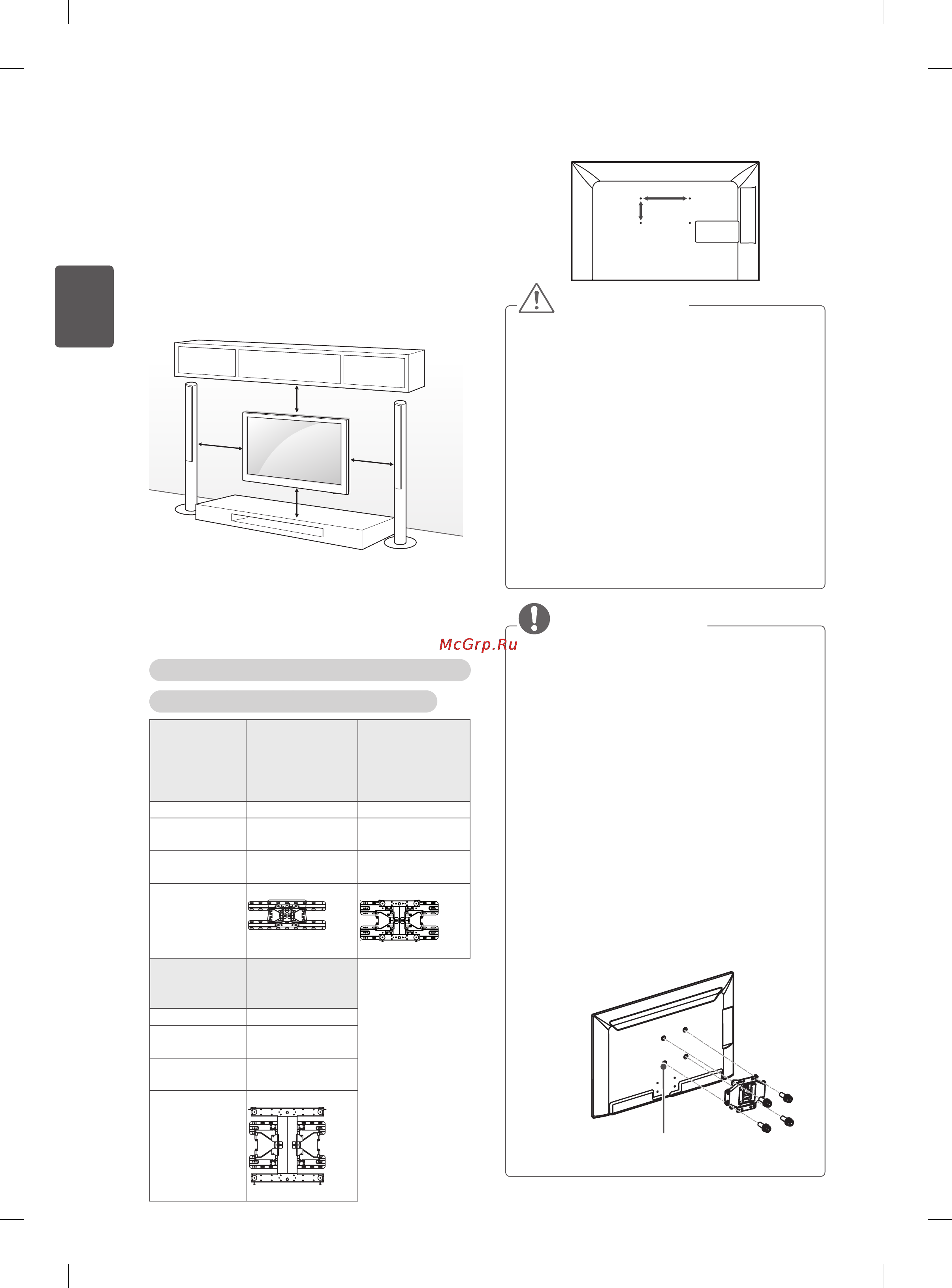 LG 42LS562T [50/144] Крепление на стене