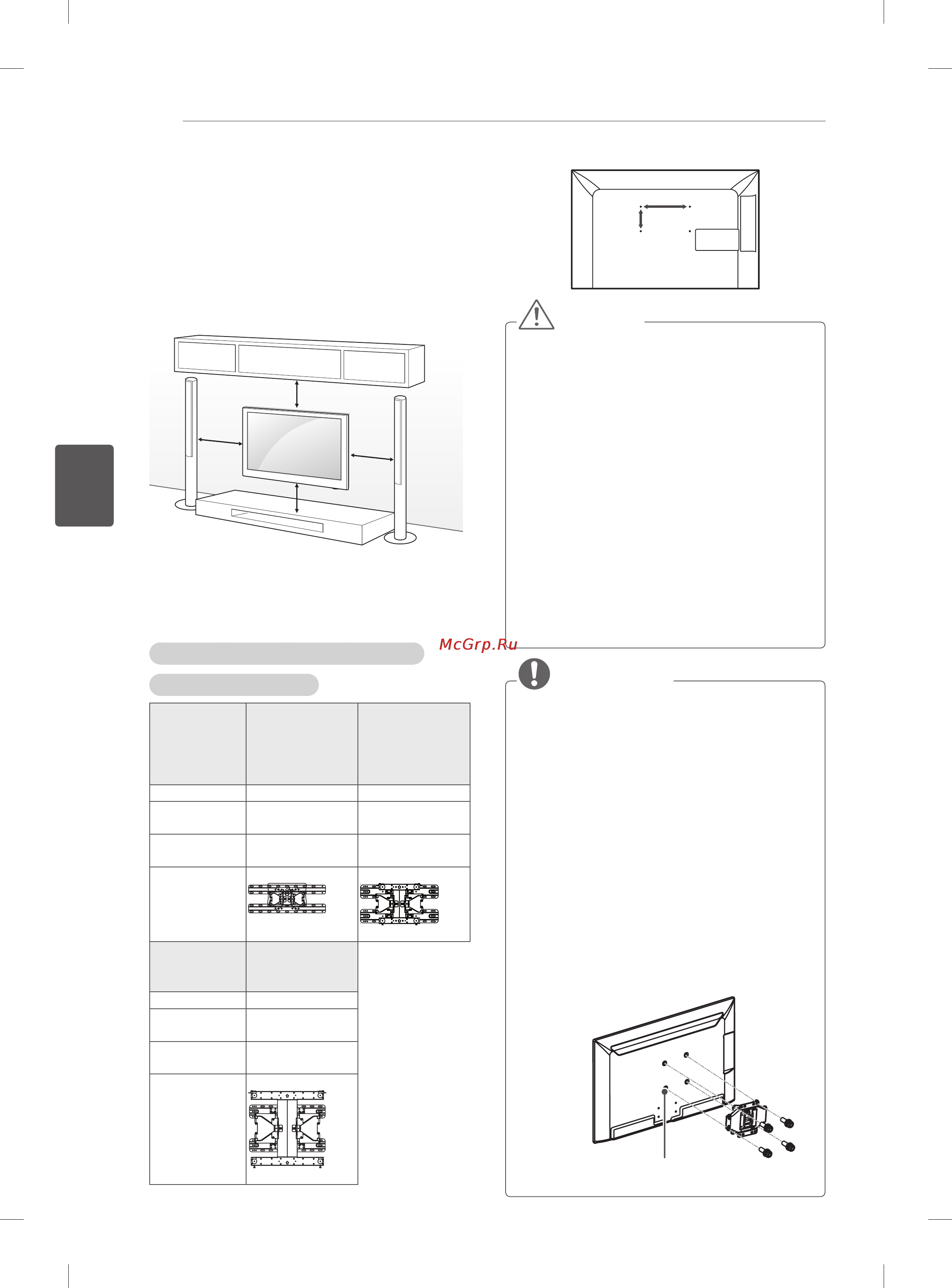 LG 42LM585T [98/144] Встановлення на стіні